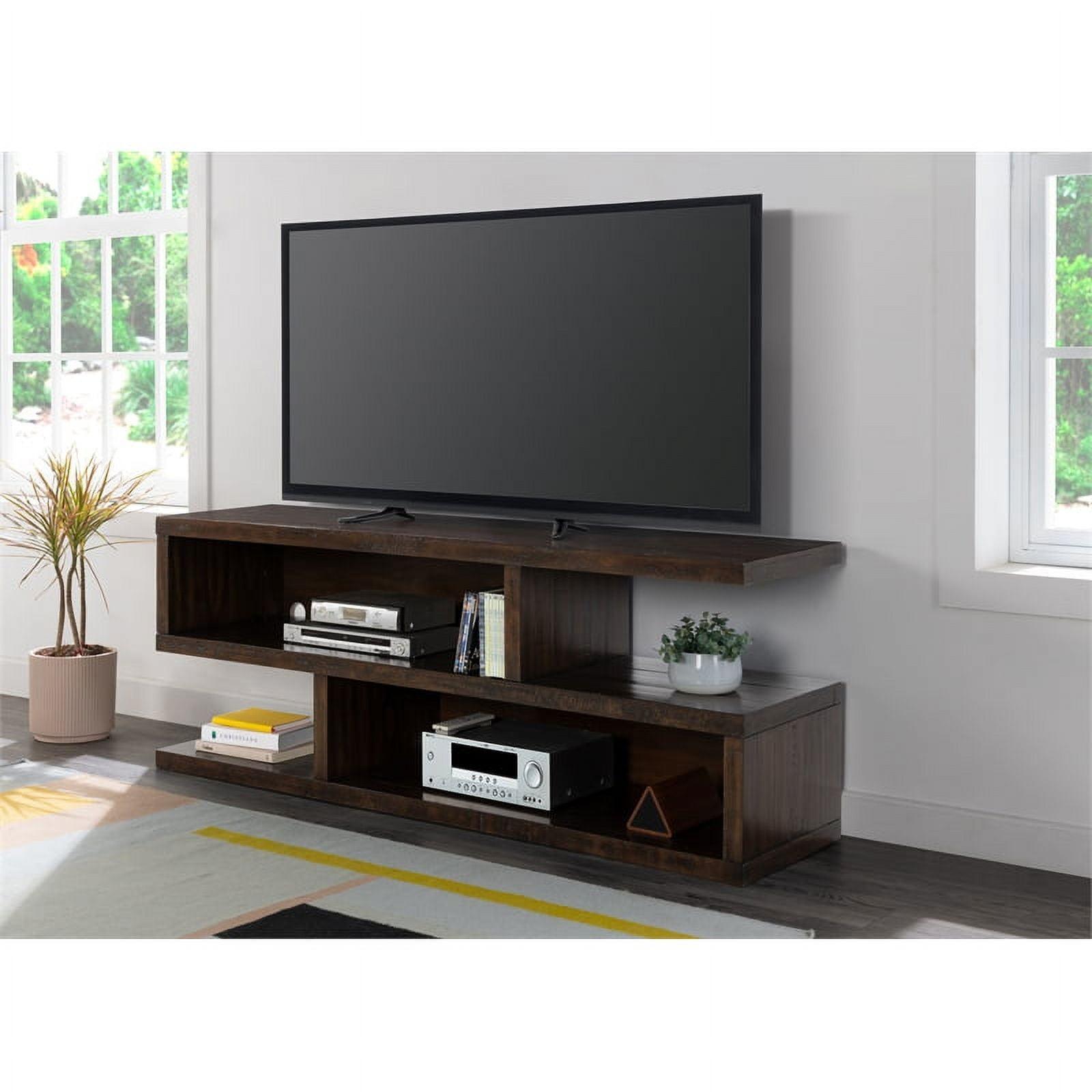 Lexington Contemporary Rustic 70" Dark Mocha Solid Pine TV Stand