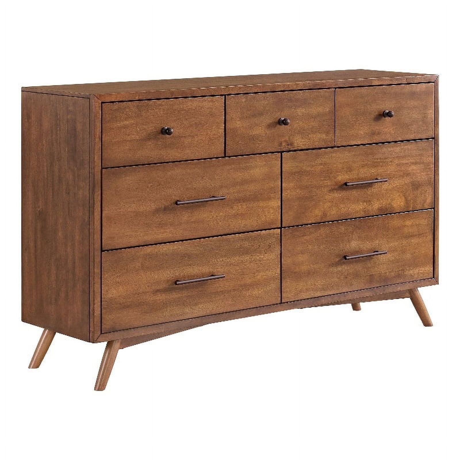 Cinnamon Birch 7-Drawer Mid-Century Modern Dresser