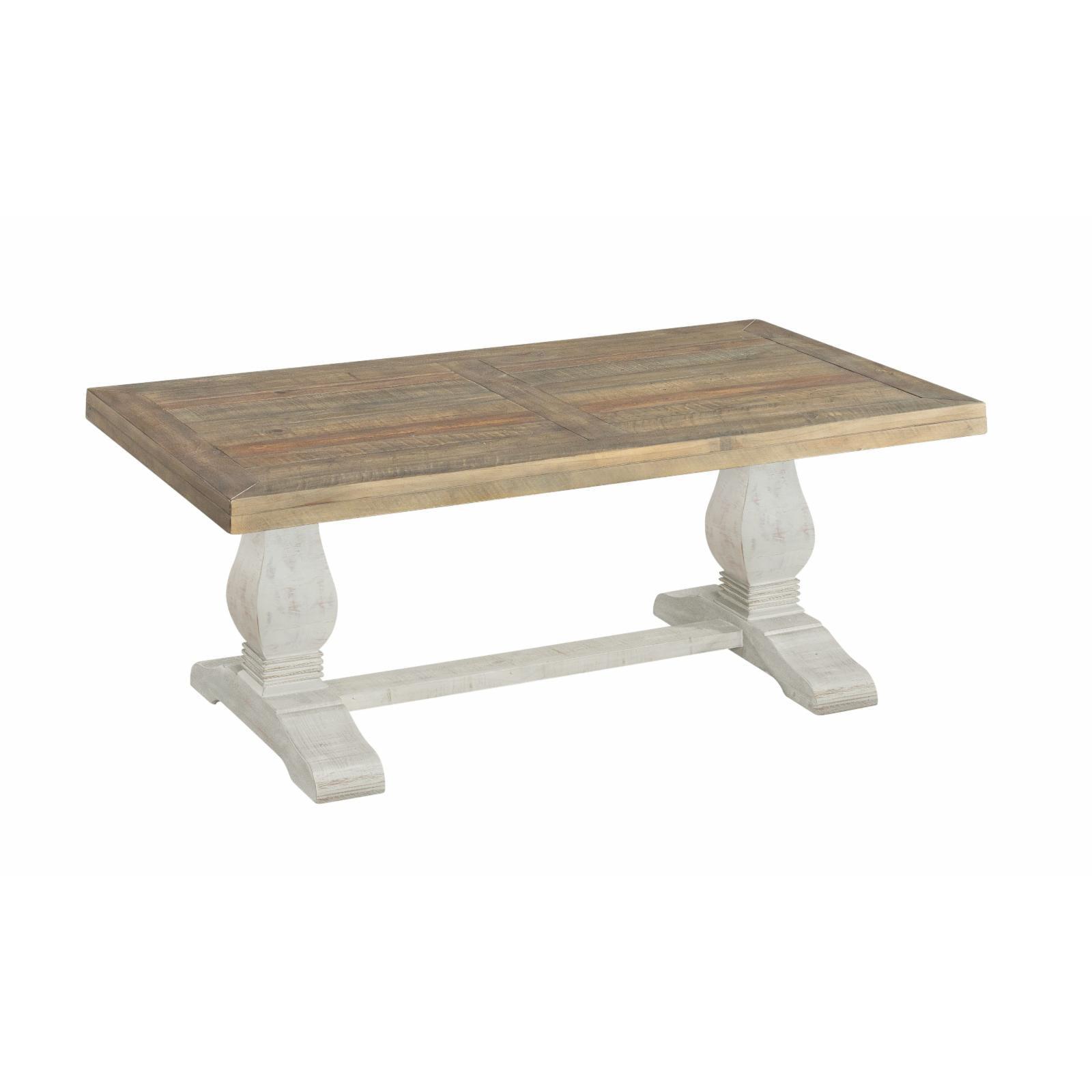 Napa Solid Wood Coffee Table White Stain and Natural Brown - Martin Svensson Home