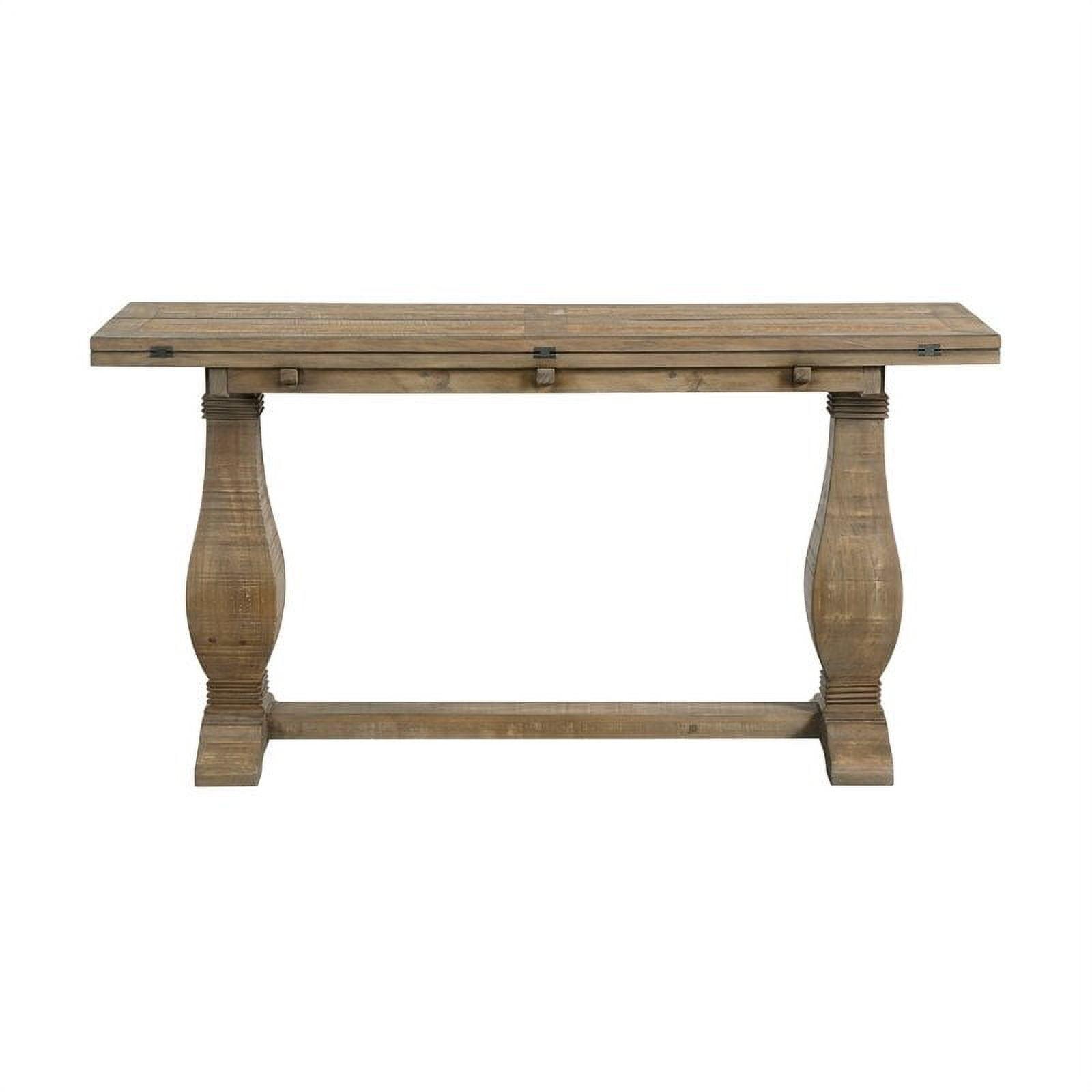 Versatile Farmhouse Flip-Top Console Table in Reclaimed Natural Pine