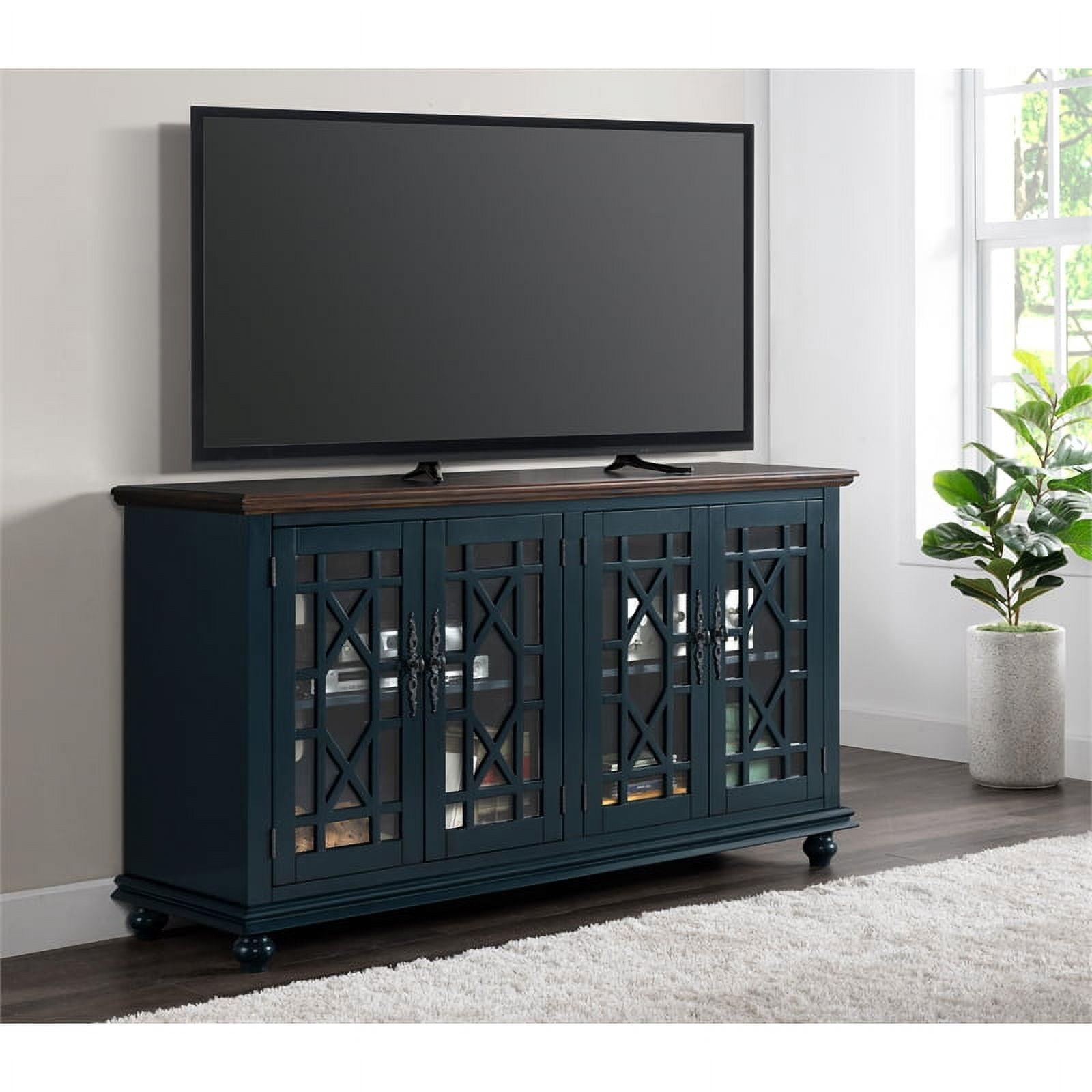 Martin Svensson Home Palisades 63" TV Stand Catalina Blue with Coffee Walnut Top