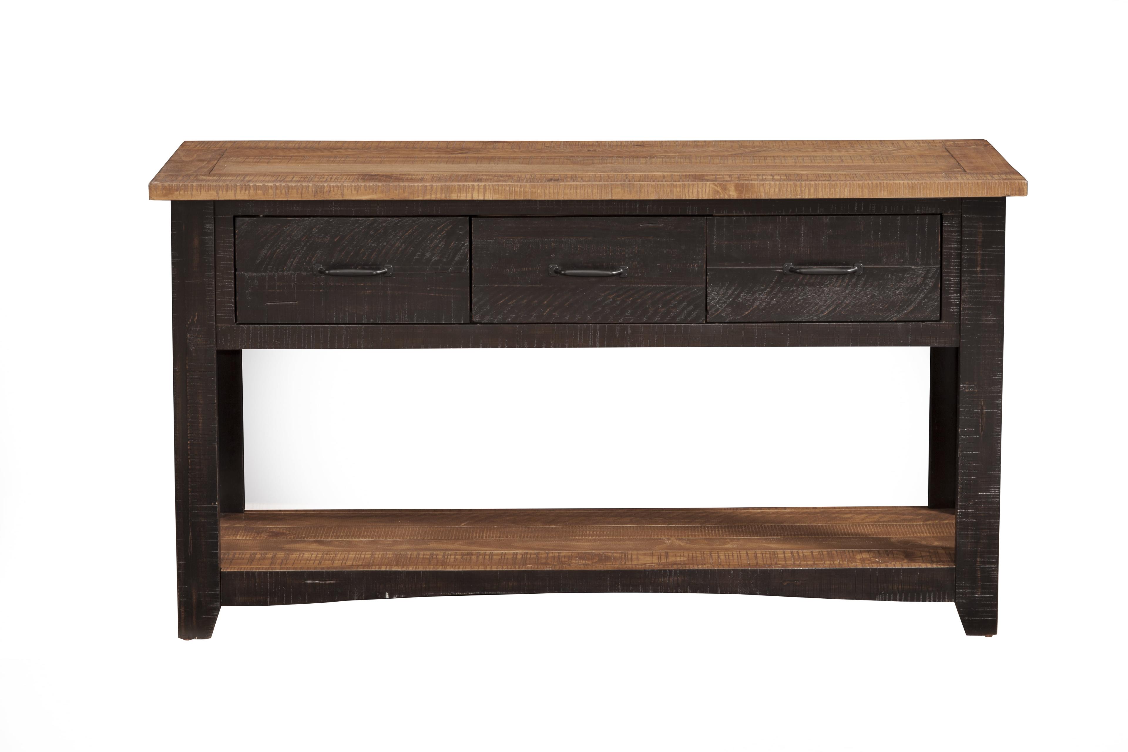 Martin Svensson Home Rustic Collection Sofa- Console Table, Black and Honey