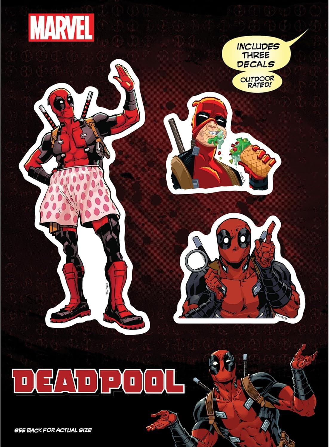 Marvel Deadpool Vinyl Decals - Set of 3 Deadpool Vinyl Car Stickers for Window Truck Bumper Laptop Tumbler Cup Cell Phone Marvel Licensed 1991