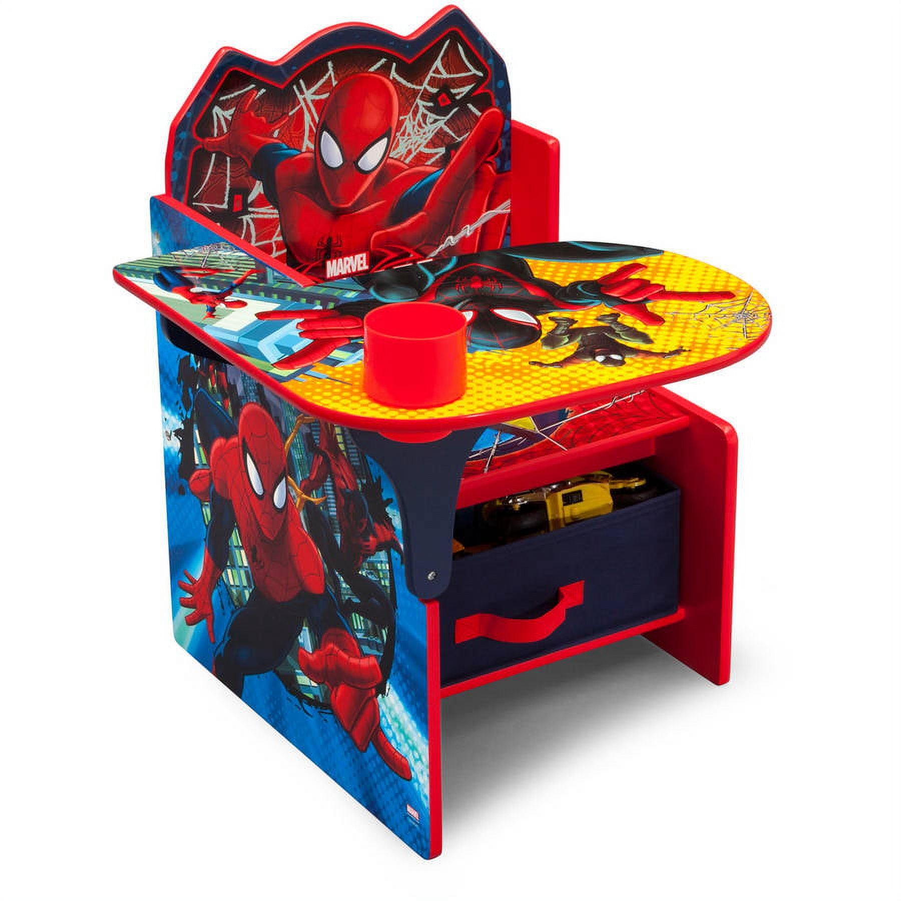 Spider-Man Kids Chair Desk with Storage Bin and Cup Holder