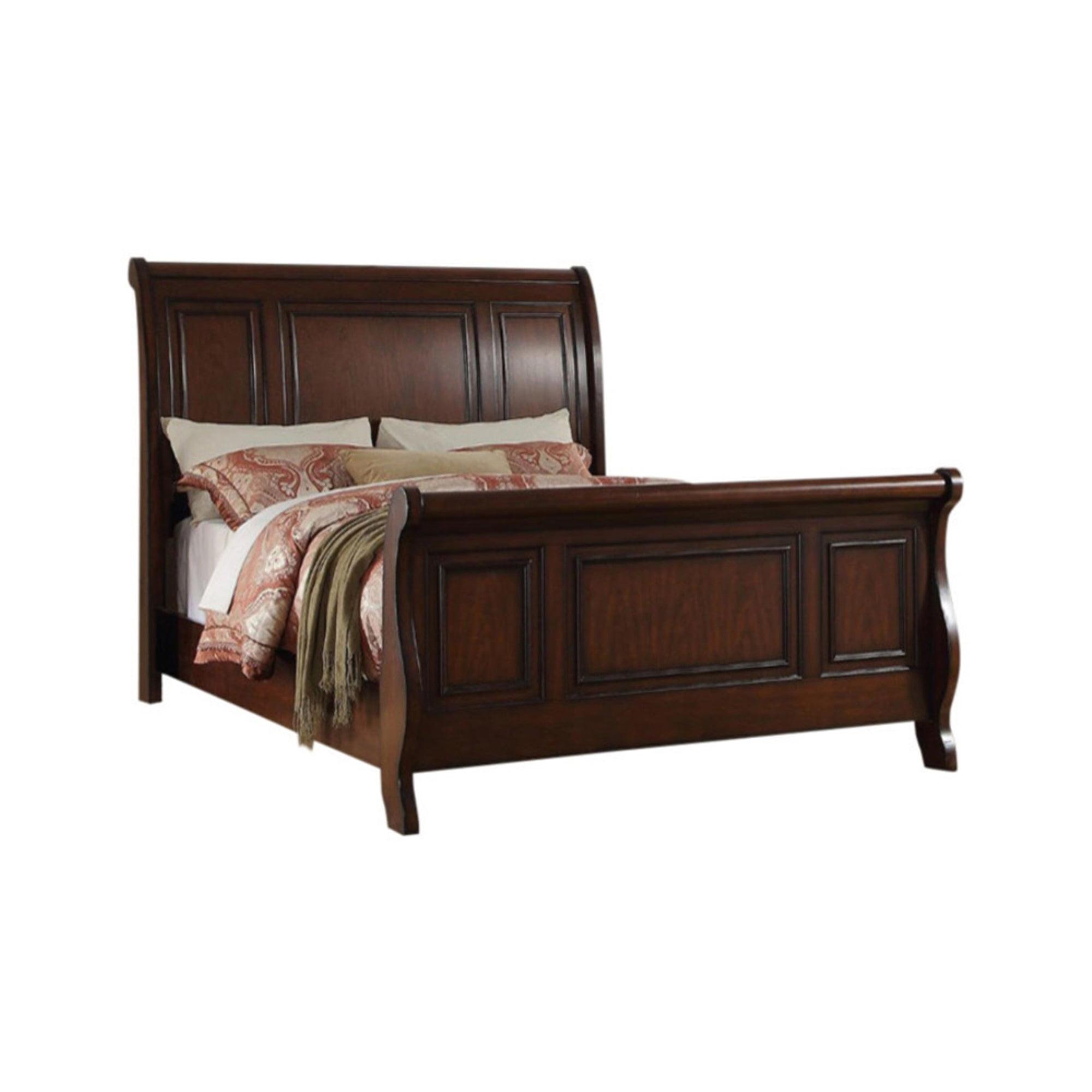 Marvelous Wooden C.King Bed, Antique Cherry Finish