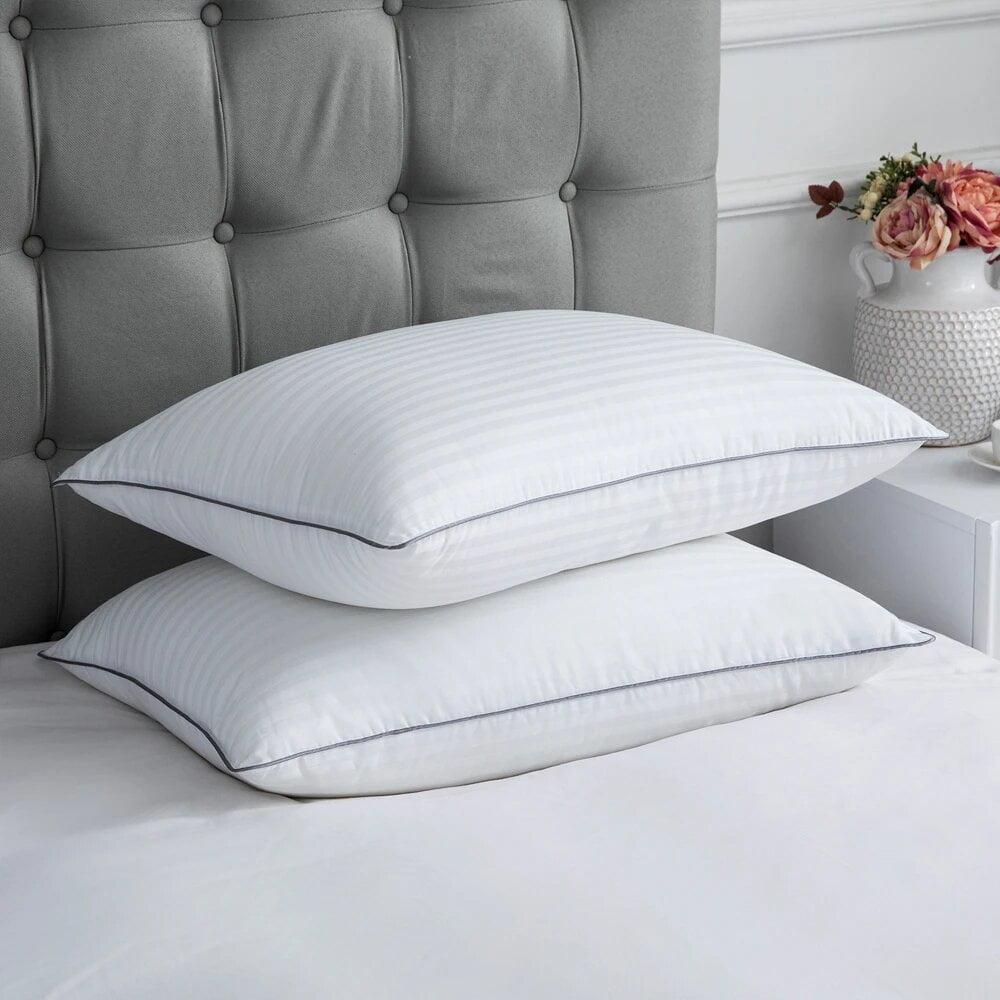 King Size White Cotton Hypoallergenic Pillow Protectors with Zipper - Set of 2