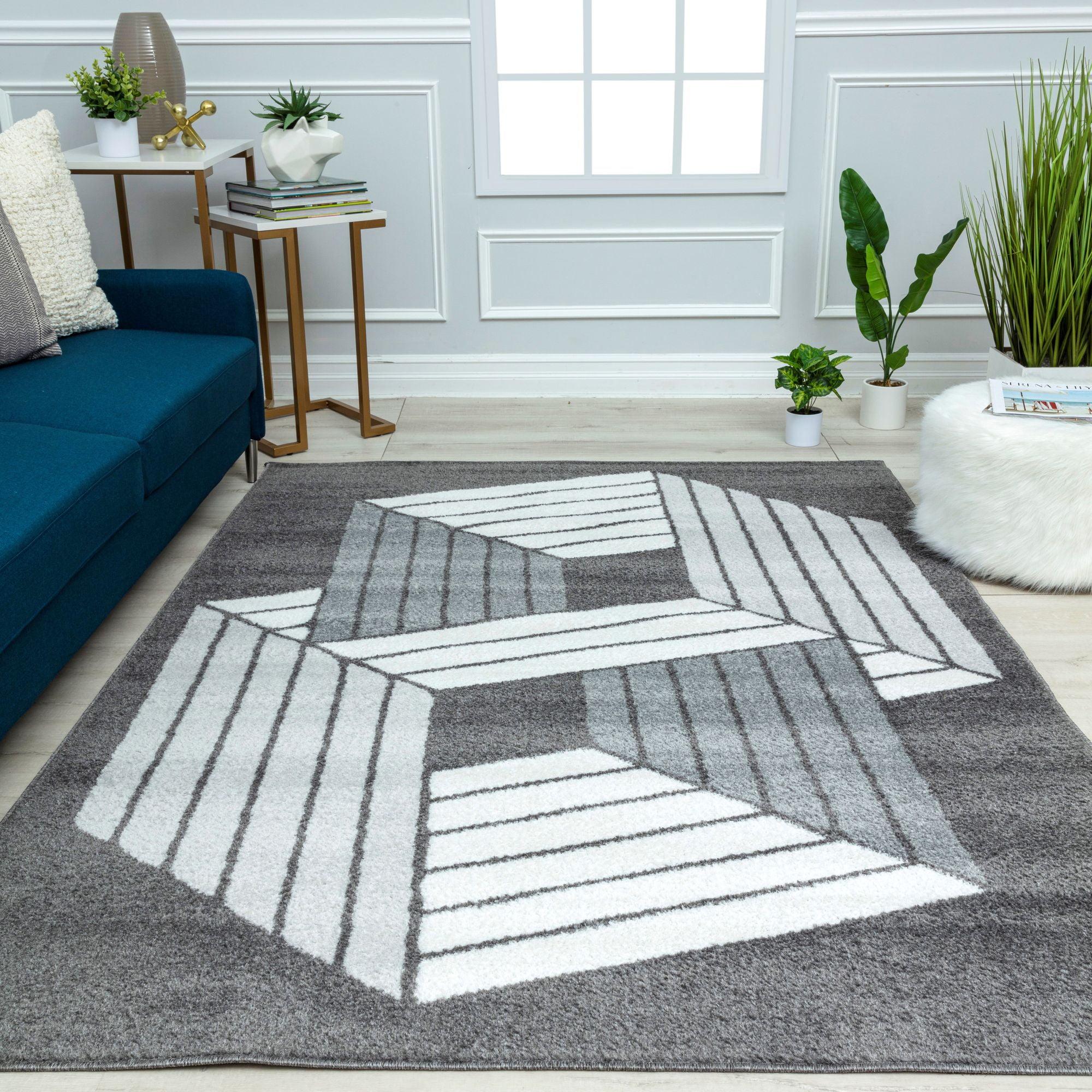 Mason Brooks Black and Gray Geometric Area Rug