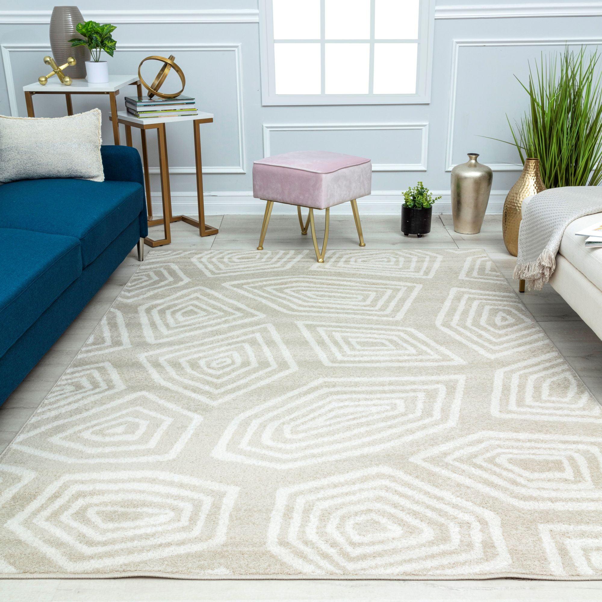 Mason Brooks Azalea AZ85A Contemporary Geometric Area Rug for Dining Room Rug Neutral Rug Living Room Rug Kitchen, 8'x10'