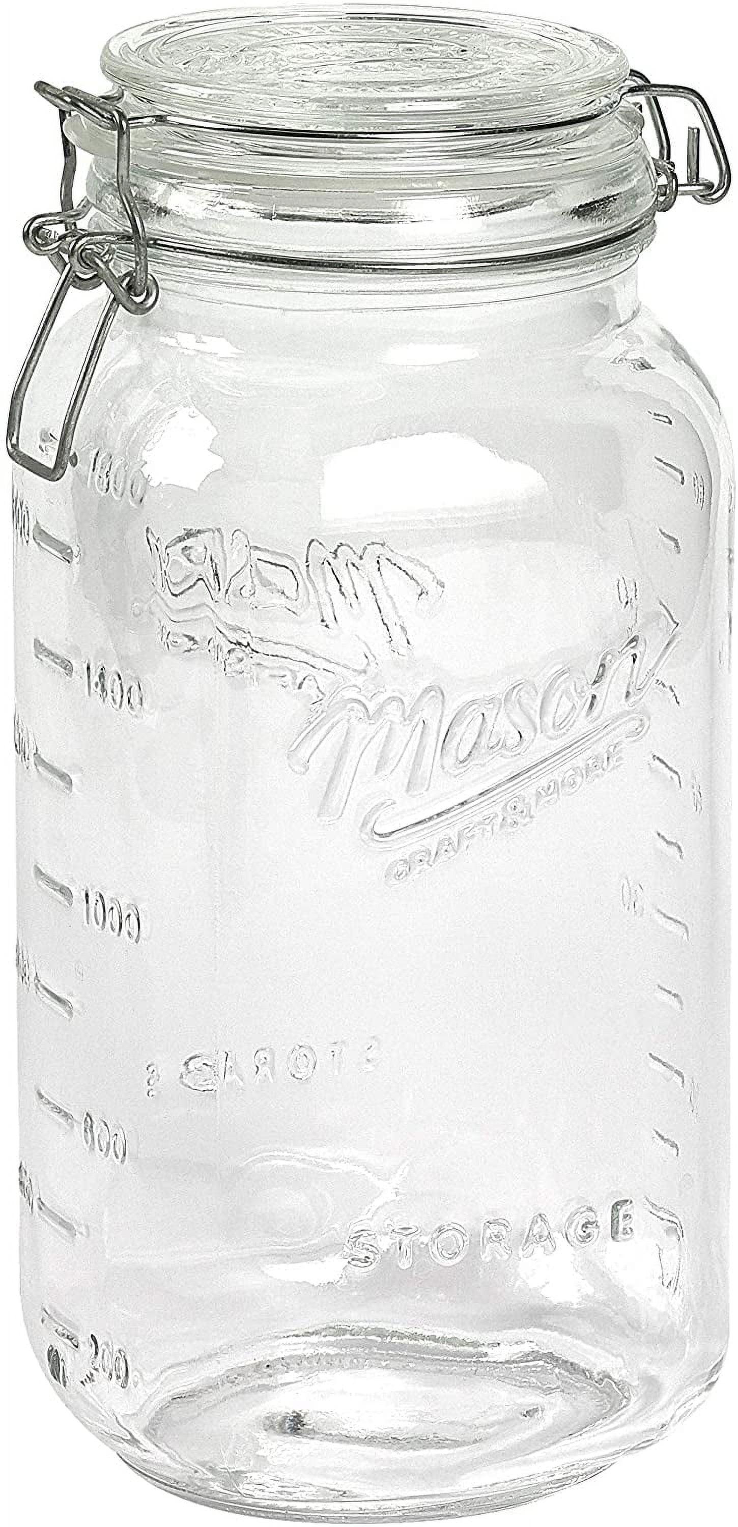 Extra Large Clear Glass Airtight Clamp Jar, 101oz