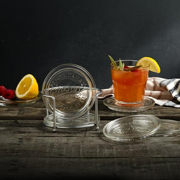 Mason Craft & More Glass Round 6 Piece Coasters Set
