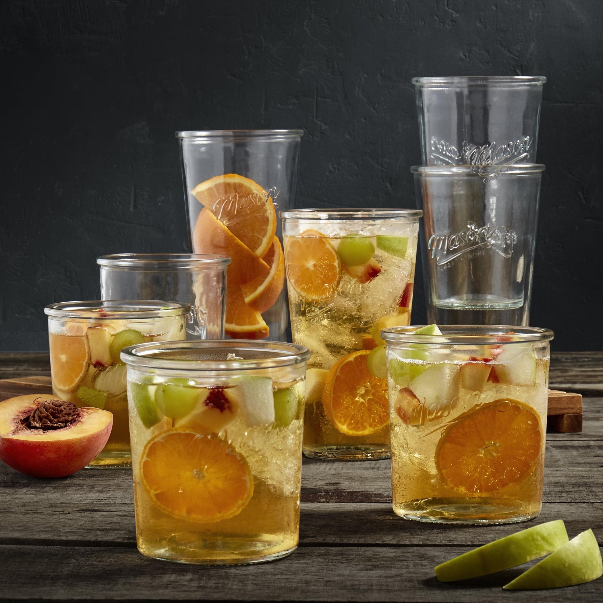 Mason Craft Clear Glass Tall and Short Tumbler Set, 8-Piece