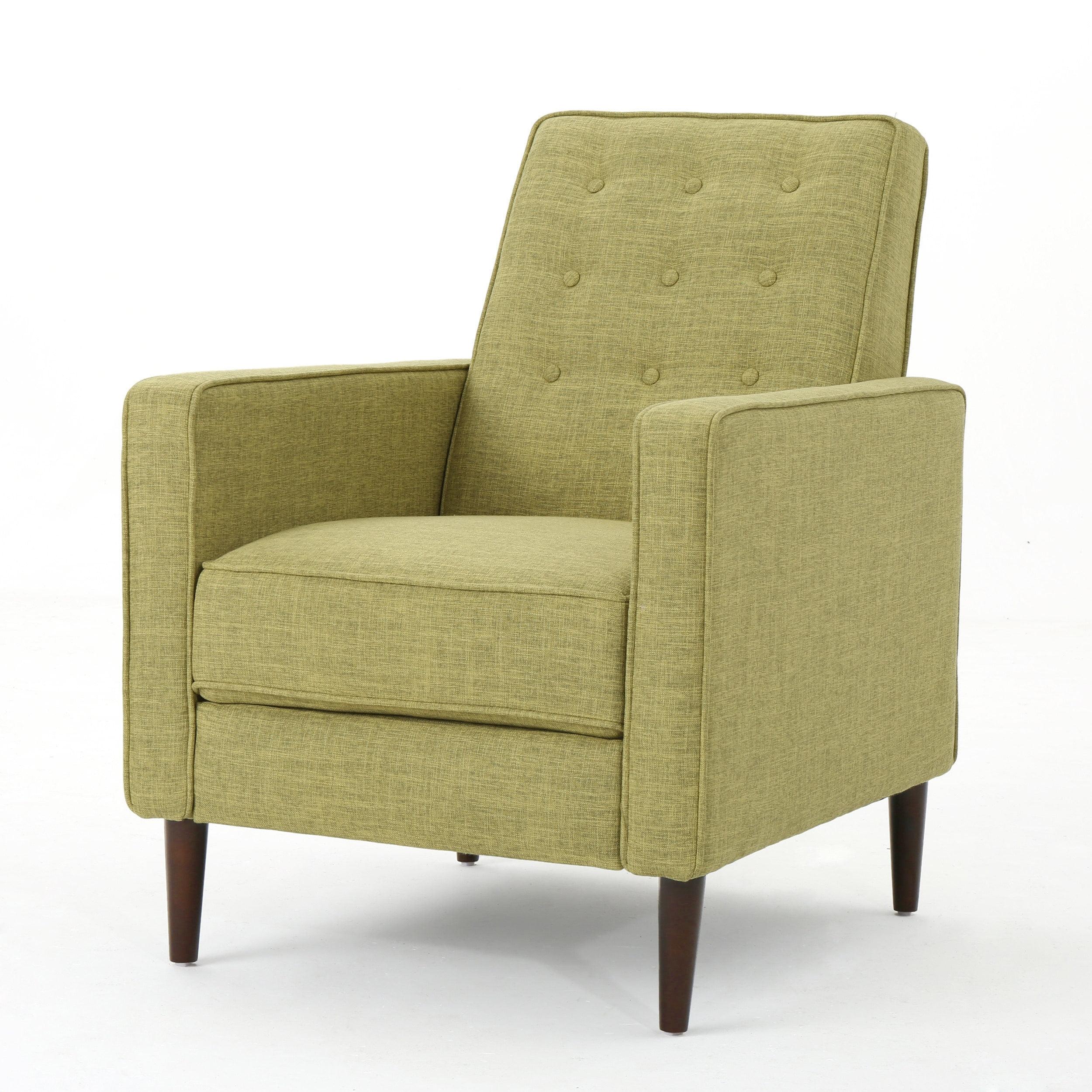 Muted Green Microfiber Mid-Century Modern Recliner, 34.25" x 38"