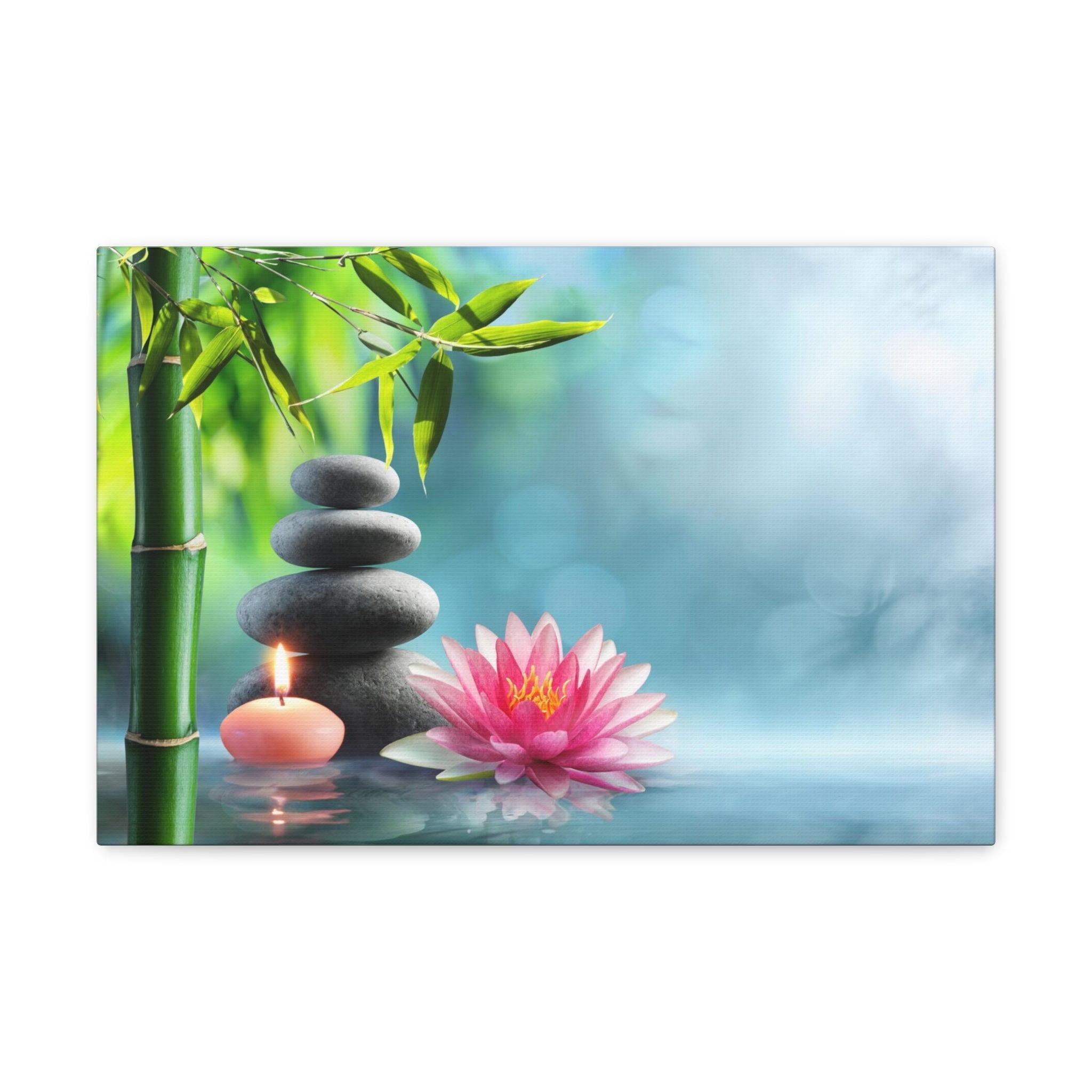 Bay Isle Home™ Massage Stones and Waterlily Forest Floral Nature Photography Canvas Wall Art