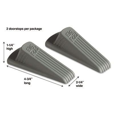 Gray Vulcanized Rubber Shock-Resistant Doorstop, 2-Pack