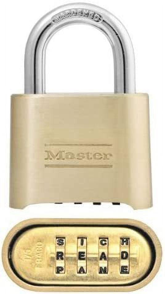 2 Pack Master Lock 175D 2" Wide Re-Settable Combination Padlock Hardened with 1" Shackle Height