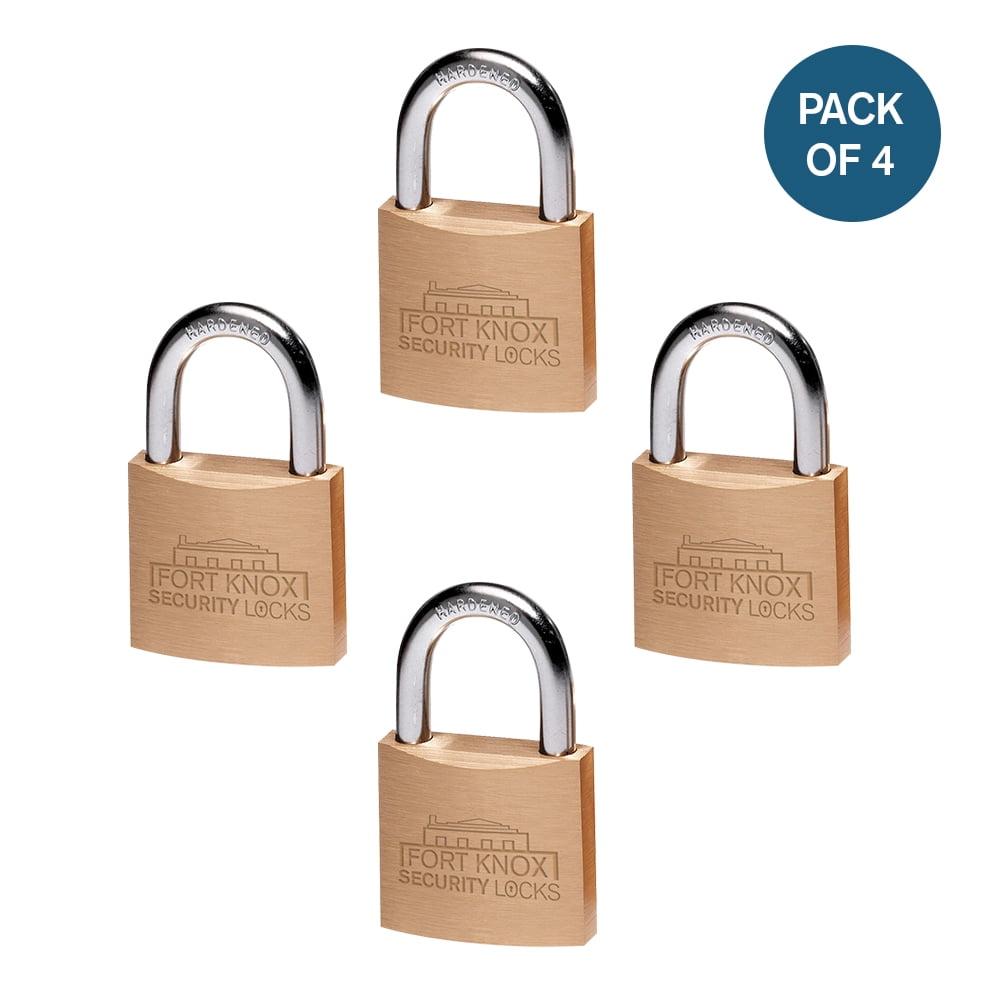 Master Lock 1-9/16" W Brass 4-Pin Cylinder Padlock 4 pk Keyed Alike