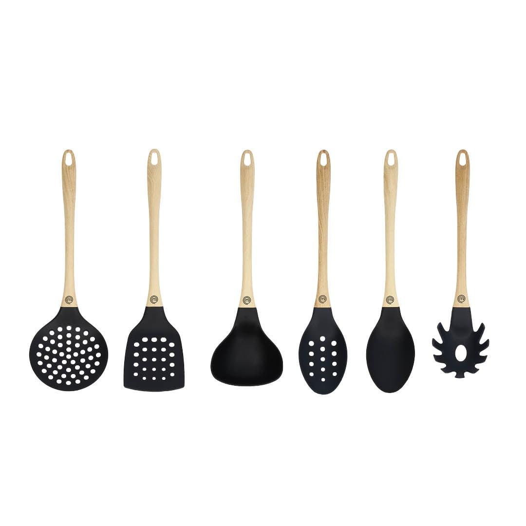 MasterChef® 6-Piece Utensil Set with Ergonomic Soft-Touch Handles in Black