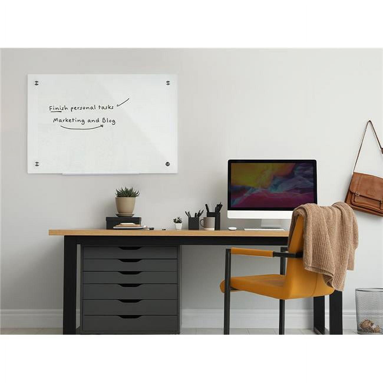 Ultra-Modern White Magnetic Glass Dry-Erase Board 36" x 24"