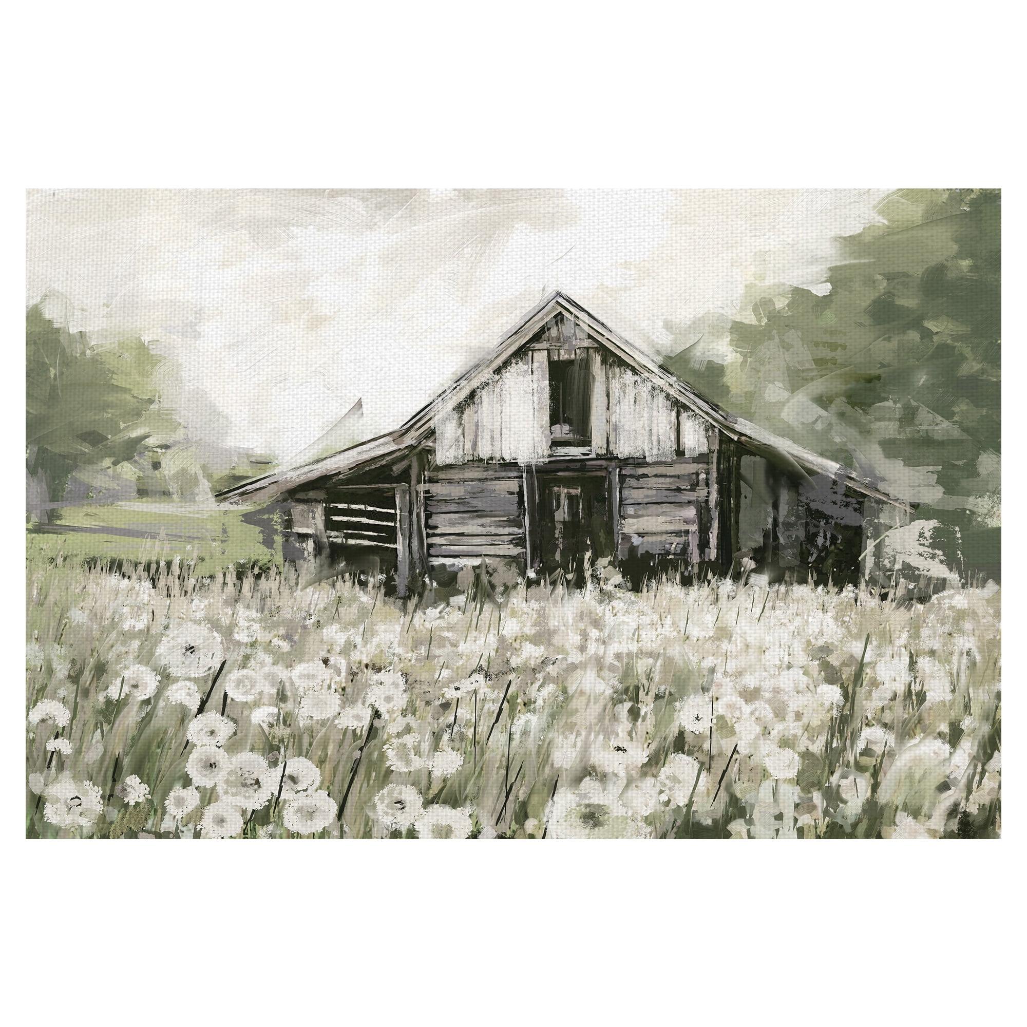 Masterpiece Art Gallery Dandelion Barn By Studio Arts Canvas Art Print 24" x 36"