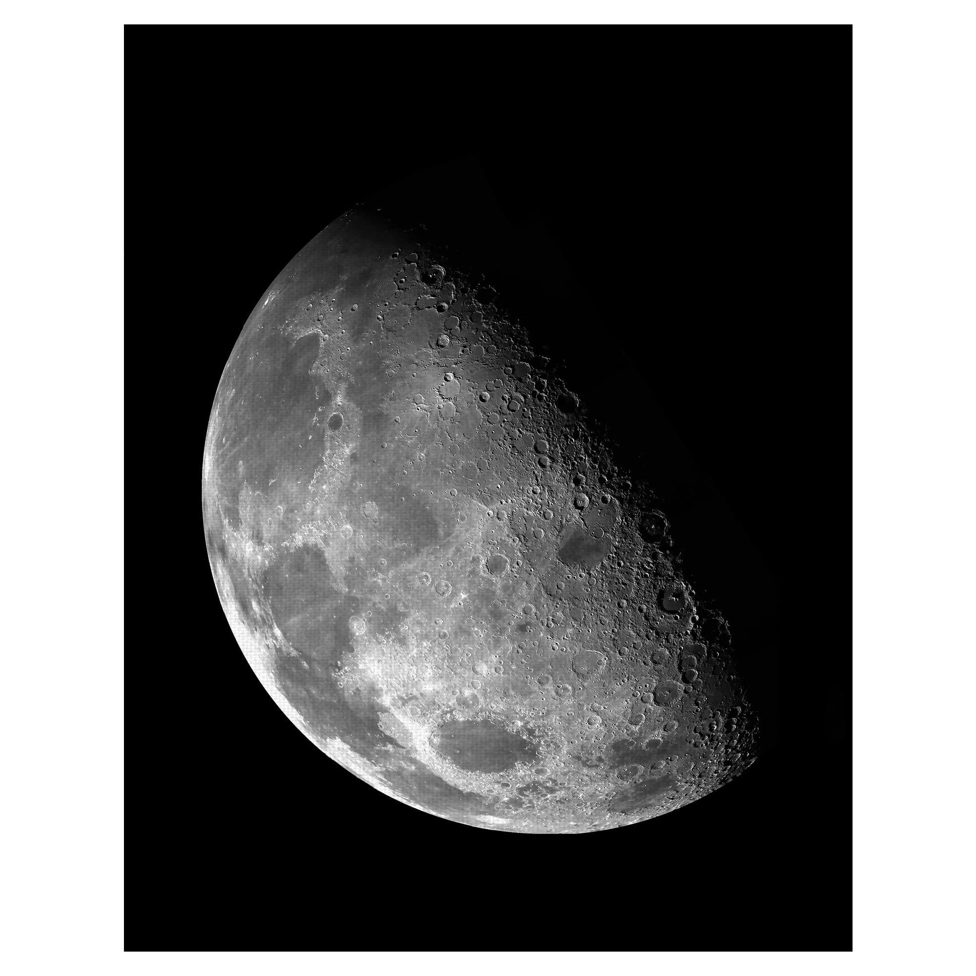 Moon Study Black and White Canvas Art Print for Kids 22" x 28"