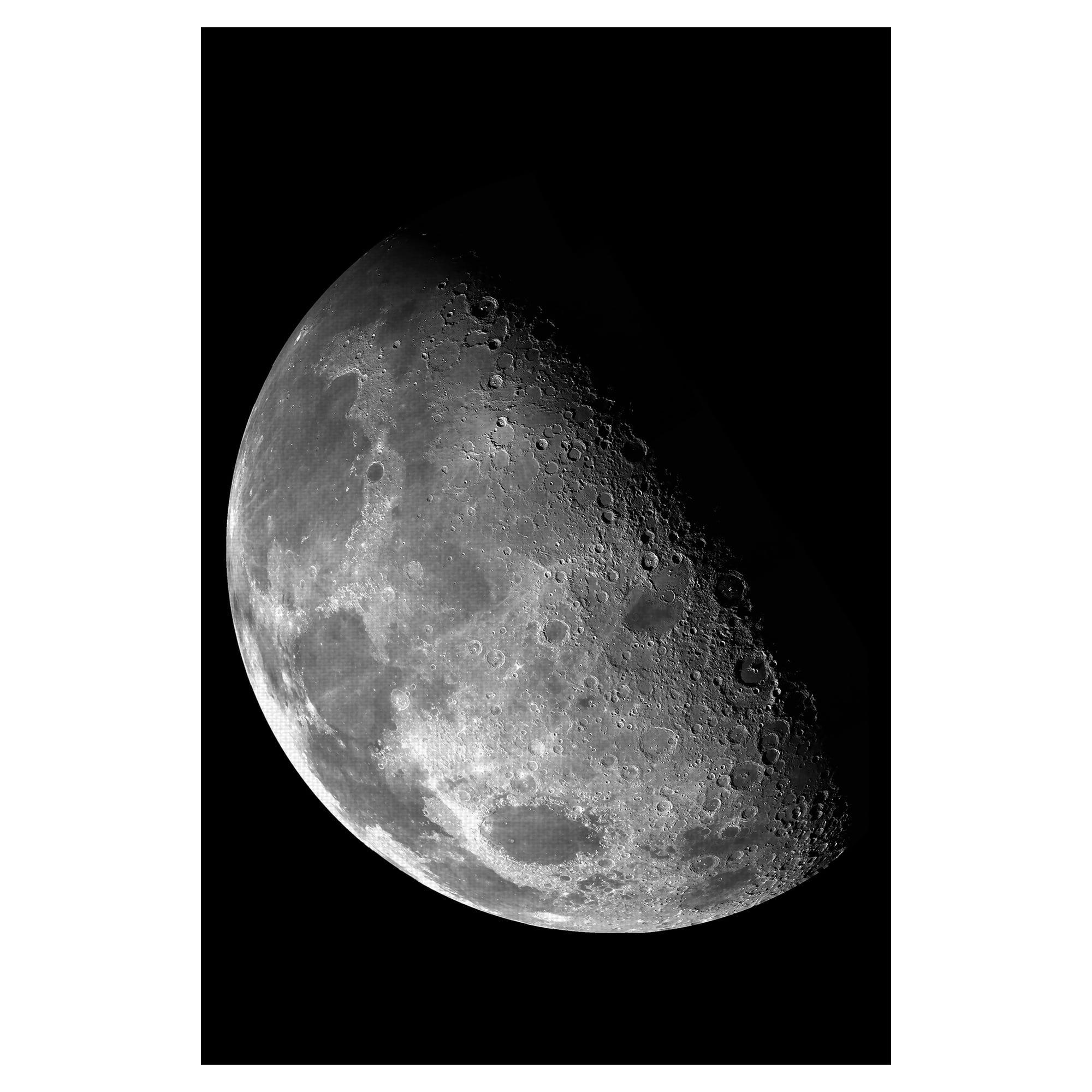 Black and White Moon Study Canvas Art Print 24" x 36"