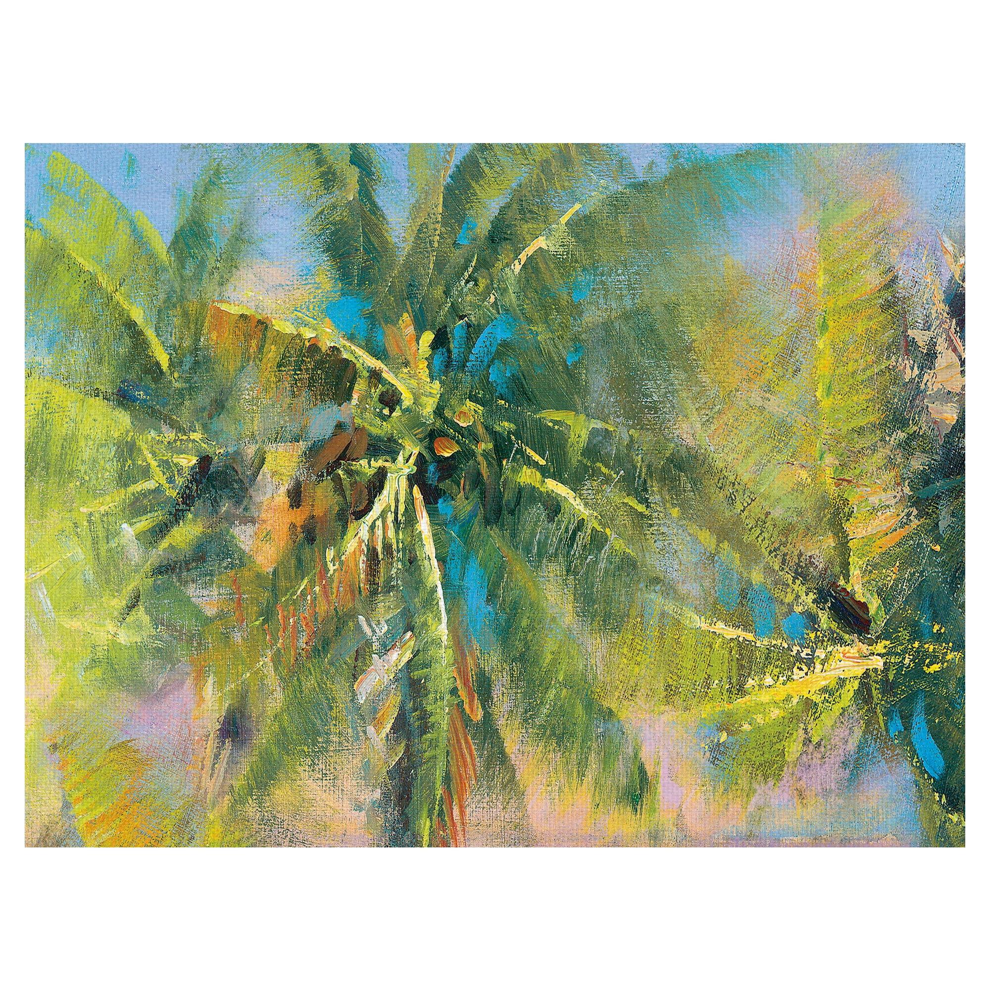 Colorful Abstract Palm Tree Canvas Art for Kids, 36" x 24"