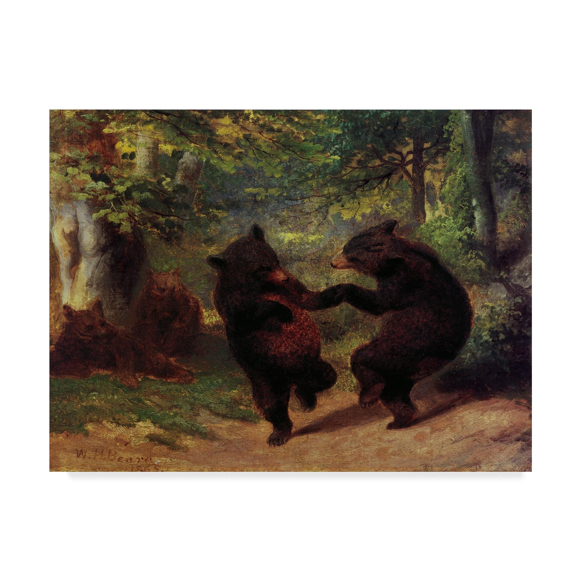 Trademark Fine Art -Masters Collection 'Dancing Bears' Canvas Art - 14''x19''