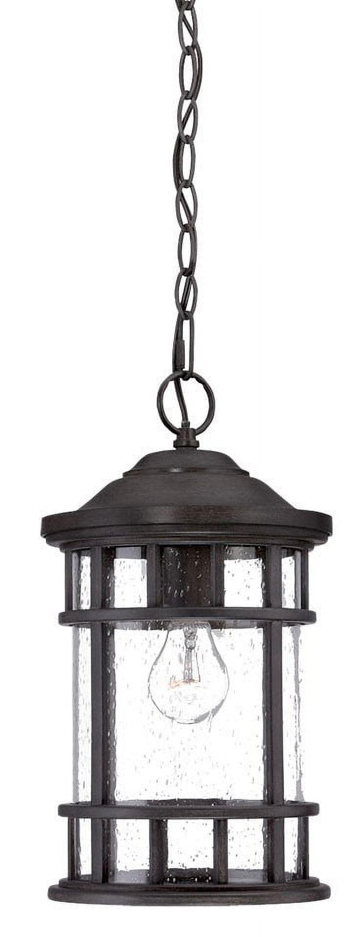 Matte Black Glass Outdoor Hanging Lantern Light