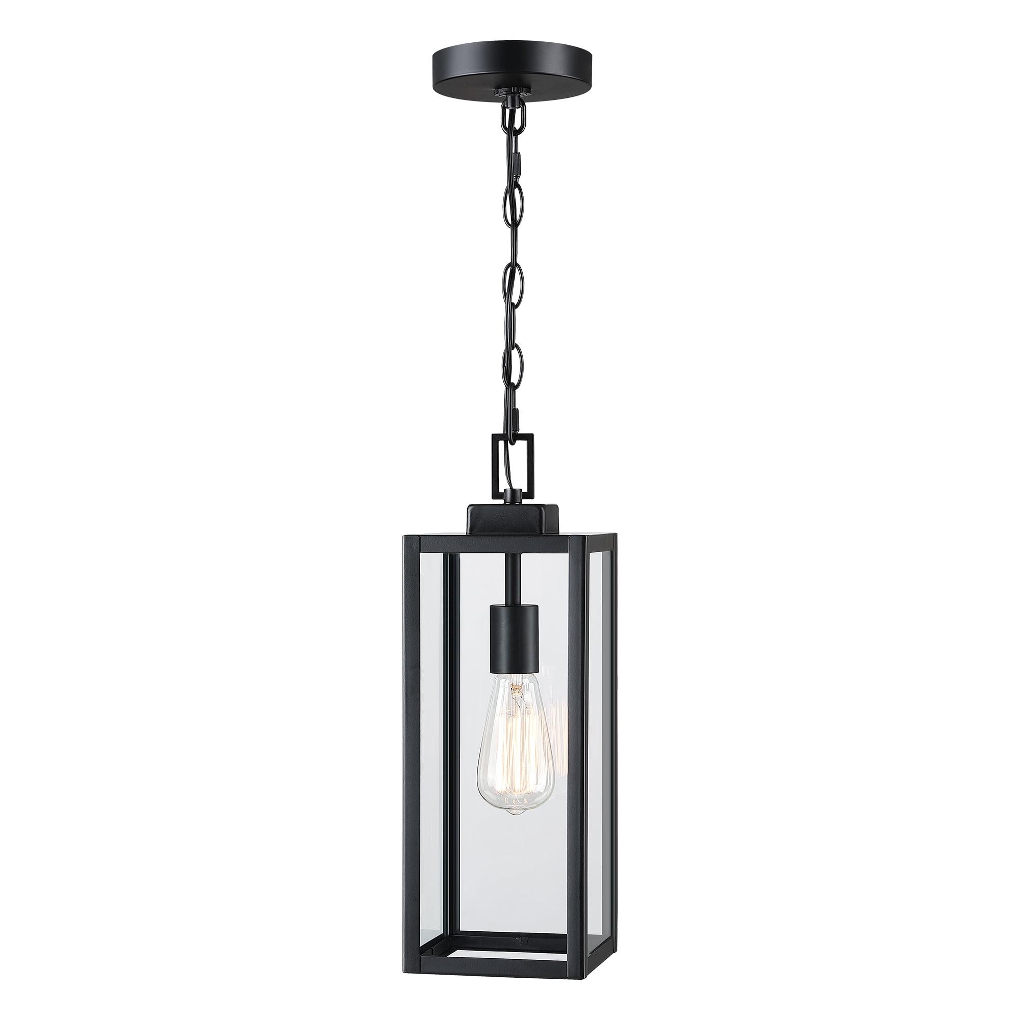 Revtronic  Pendant Light Fixture for Porch, Hallway, Matte Black