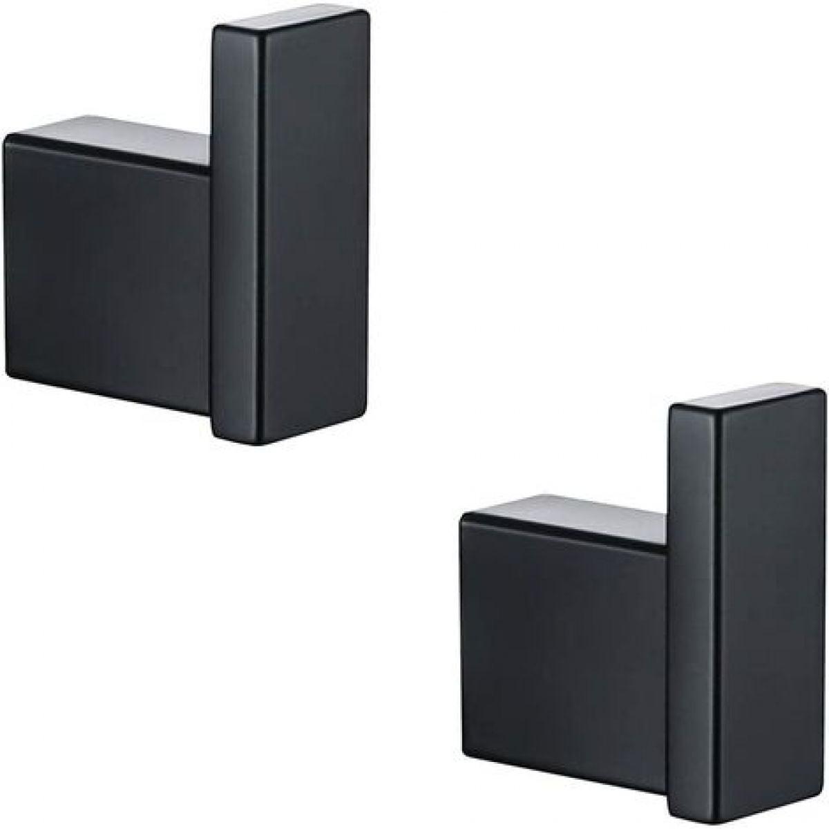 Matte Black Towel Bathrobe Hook Bathroom Hardware Accessories Coat Hook 304 Stainless Steel Bathroom Kitchen Modern Hotel Style Coat Rack Wall Mounted 2 Pack.