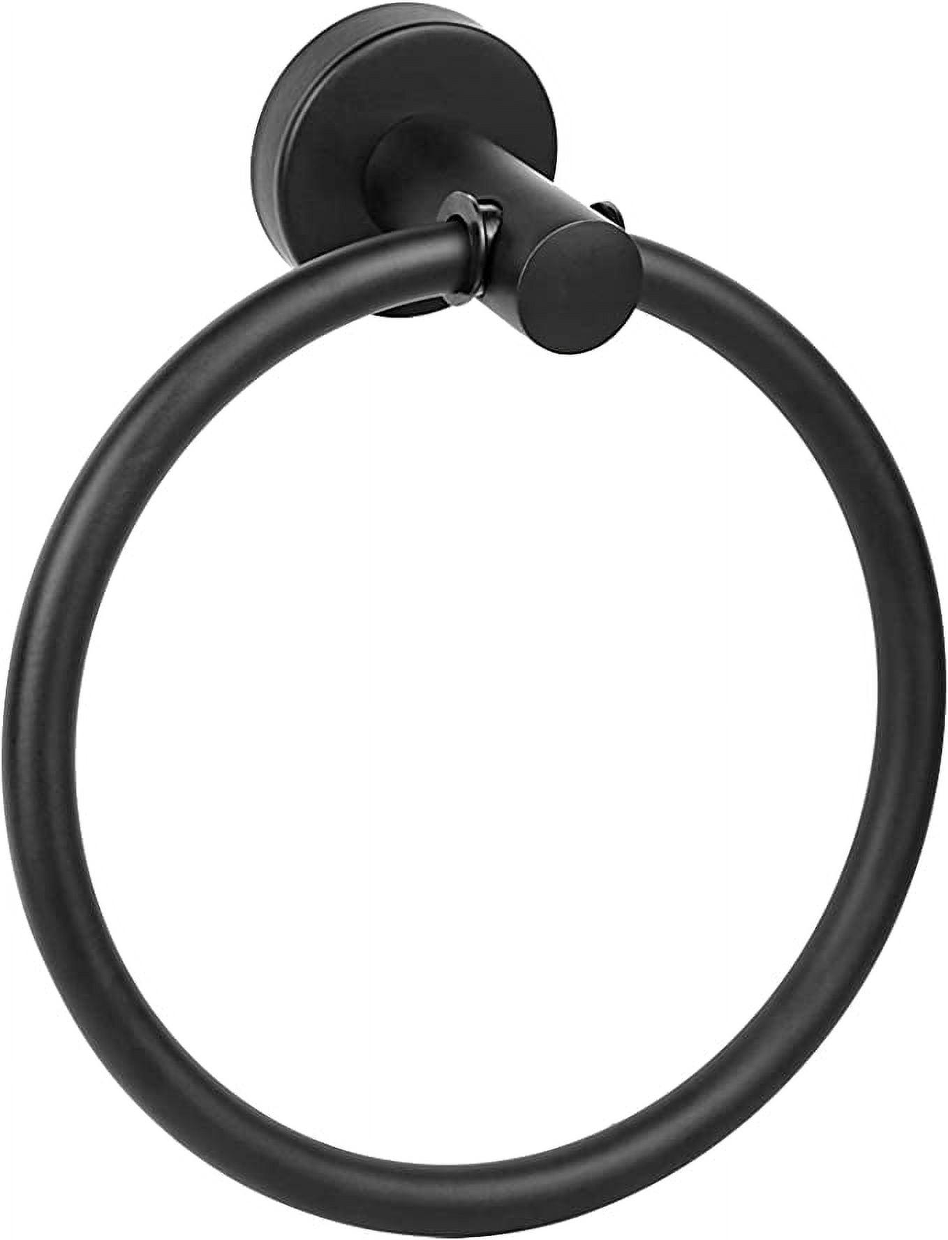 Matte Black Stainless Steel Modern Bathroom Towel Ring