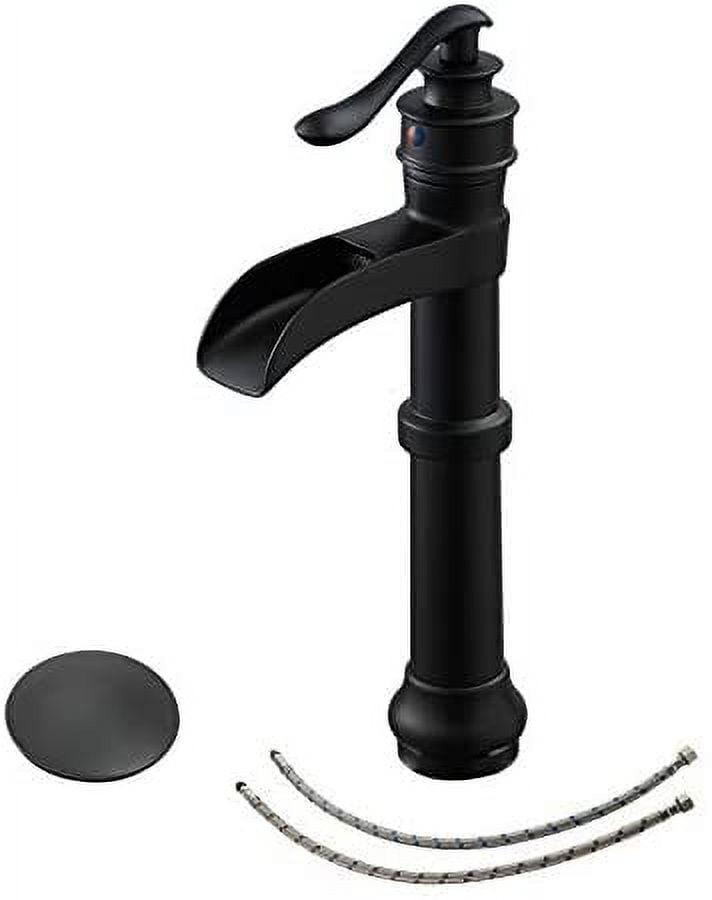 BWE Waterfall Single Hole Single-Handle Vessel Bathroom Faucet With Pop-up Drain Assembly