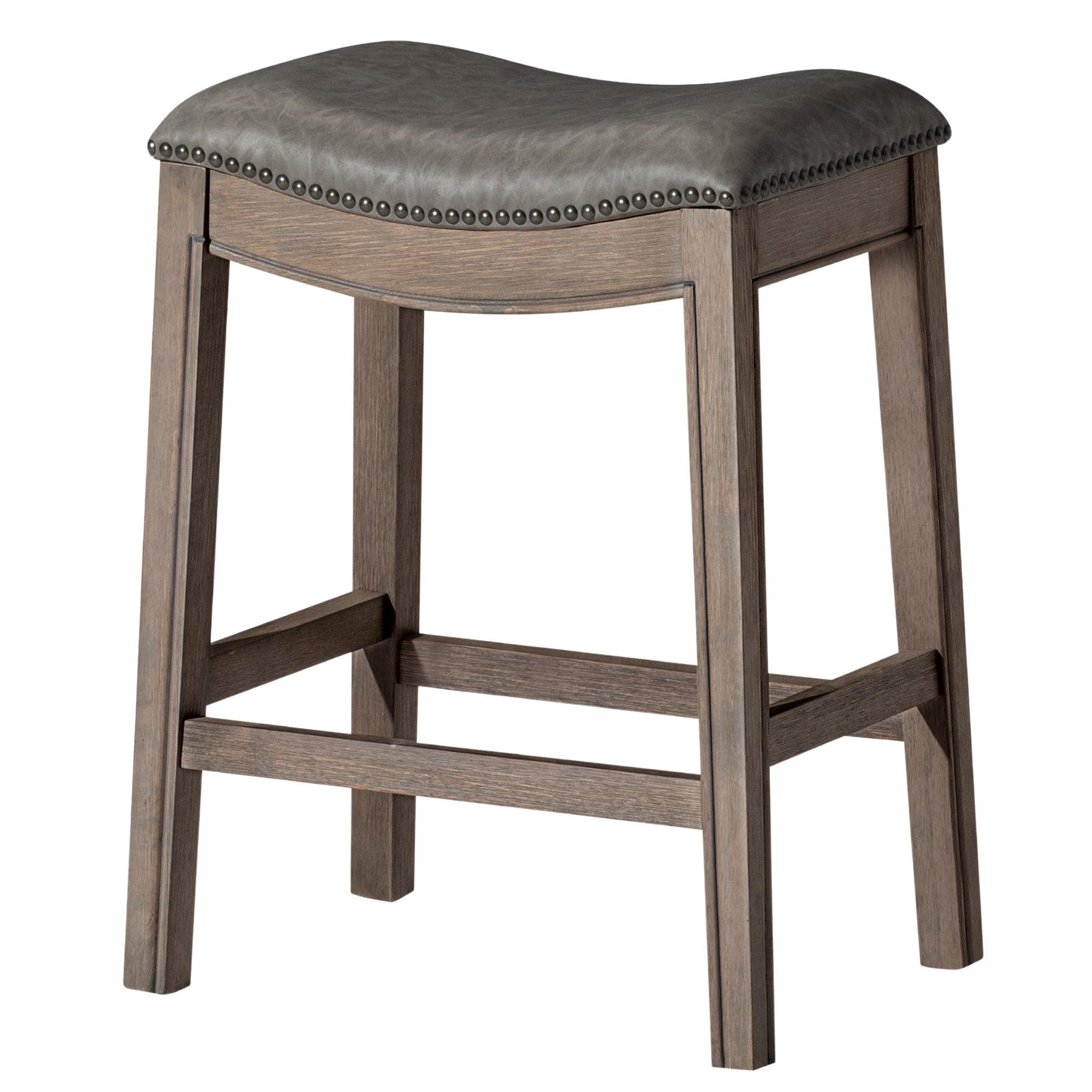 Maven Lane Adrien Saddle Barstool with Vegan Leather Upholstery