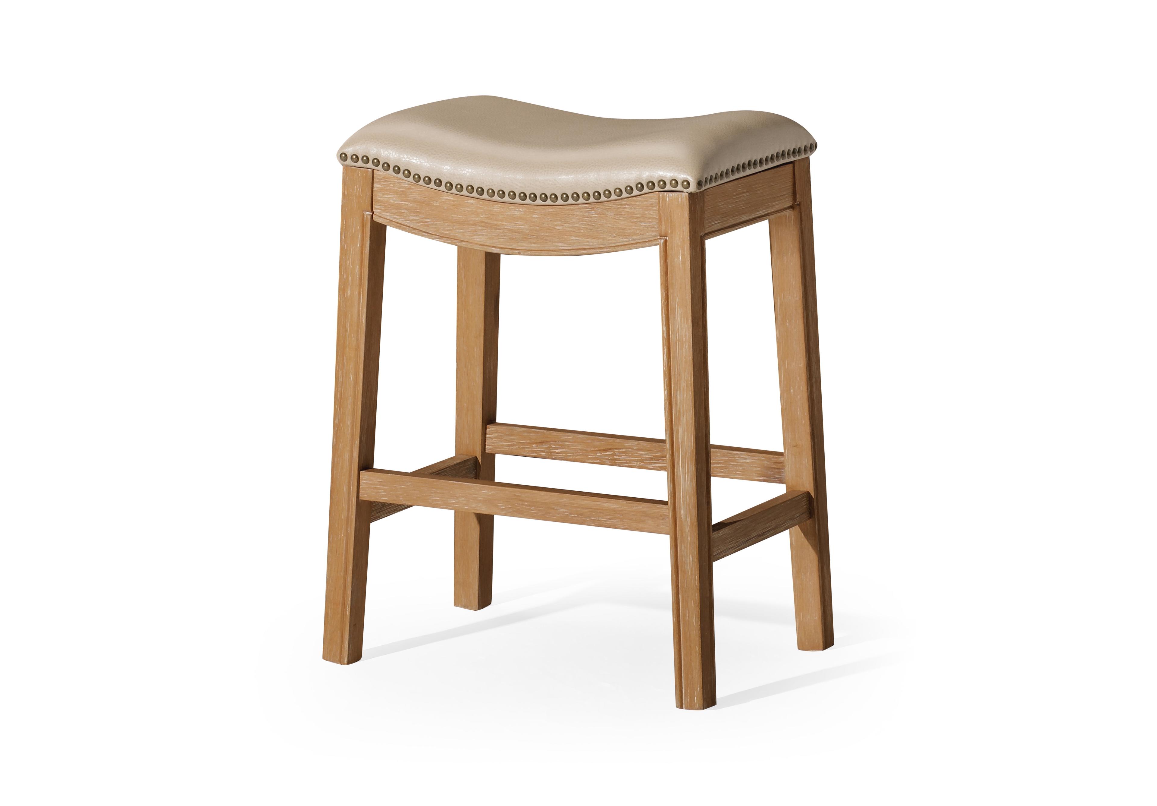 Maven Lane Adrien Saddle Barstool with Vegan Leather Upholstery