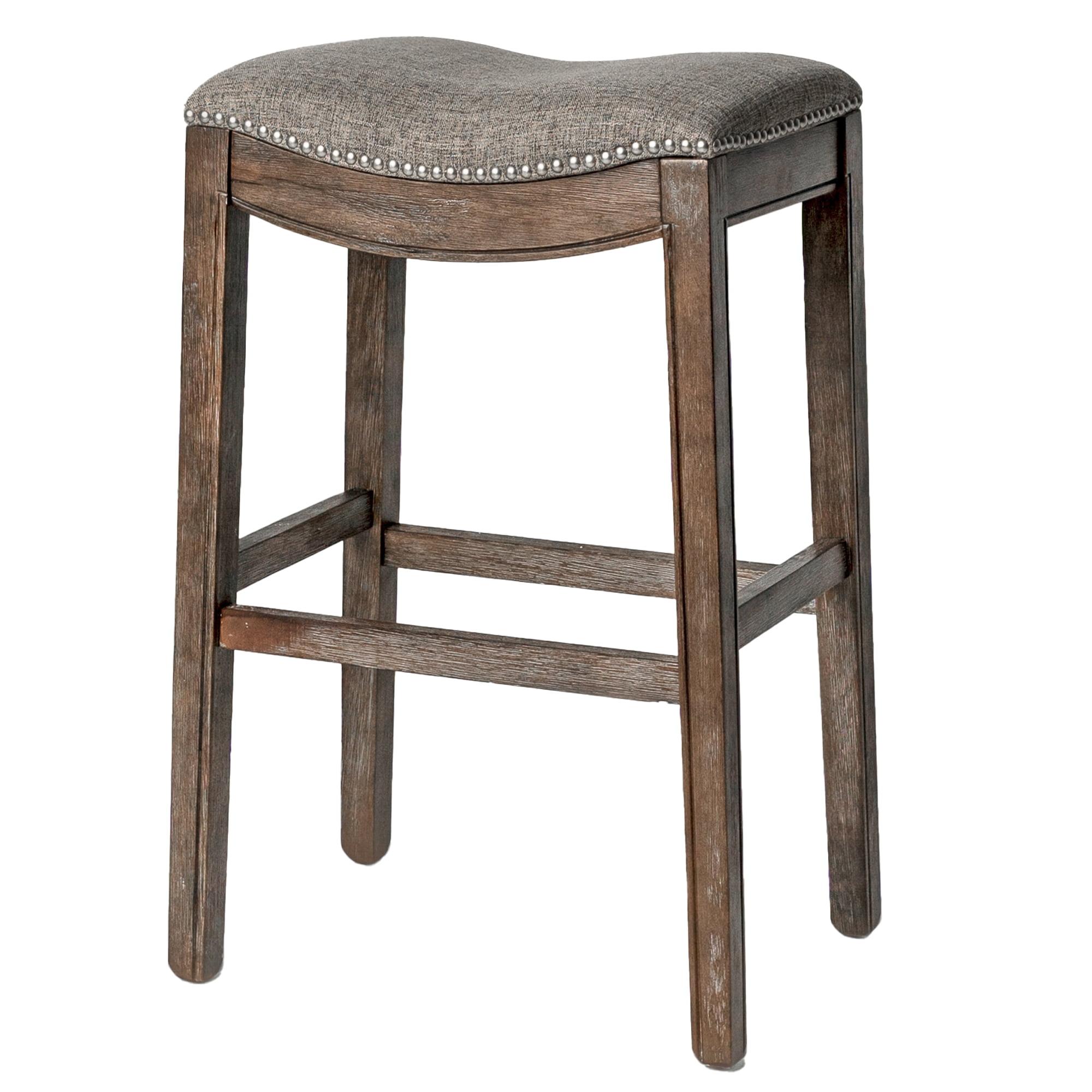 Maven Lane Maven Lane Adrien Backless Saddle Kitchen Stool with Fabric Upholstery