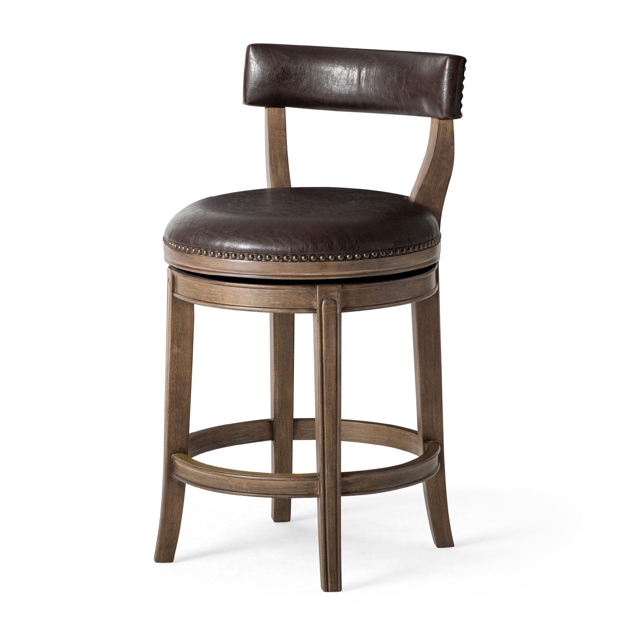 Maven Lane Alexander Counter Stool with Vegan Leather Upholstery