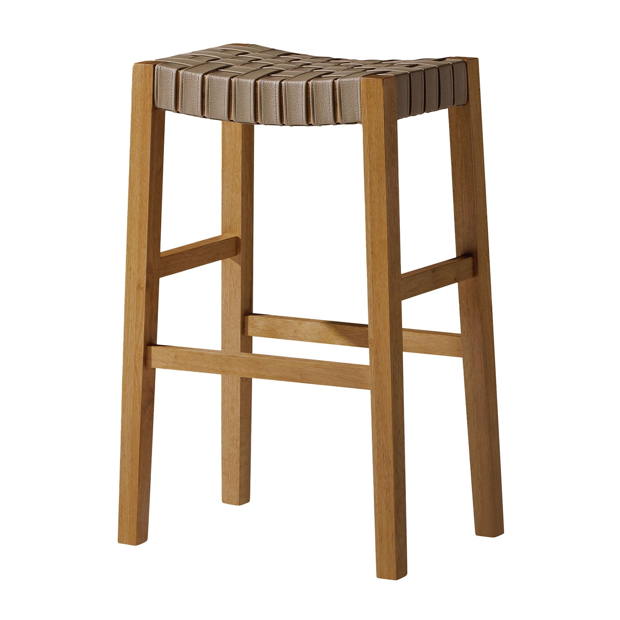 Maven Lane Emerson Kitchen Stool with Marksman Saddle Vegan Leather