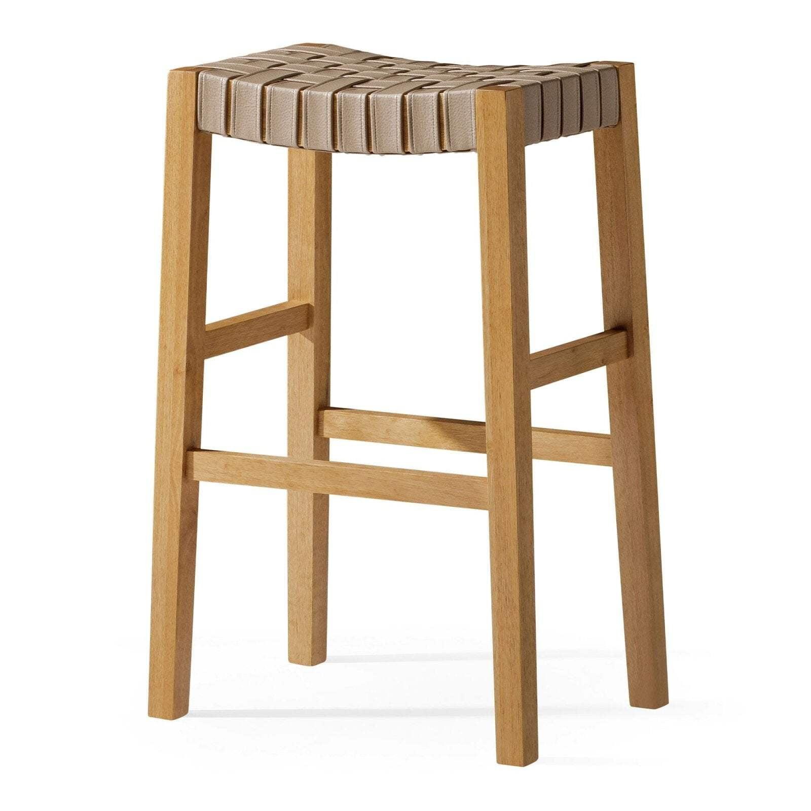 Maven Lane Maven Lane Emerson Kitchen Stool with Vegan Leather Upholstery
