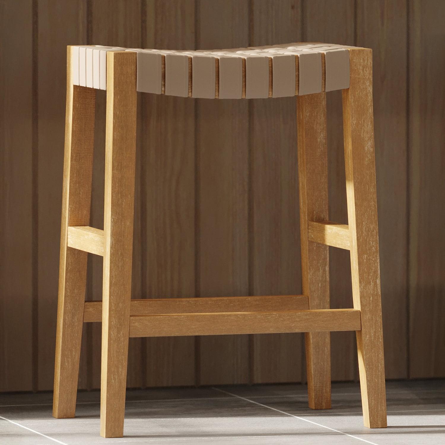 Maven Lane Maven Lane Emerson Kitchen Stool with Vegan Leather Upholstery