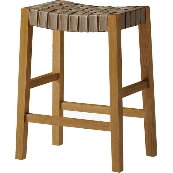 Maven Lane Maven Lane Emerson Kitchen Stool with Vegan Leather Upholstery