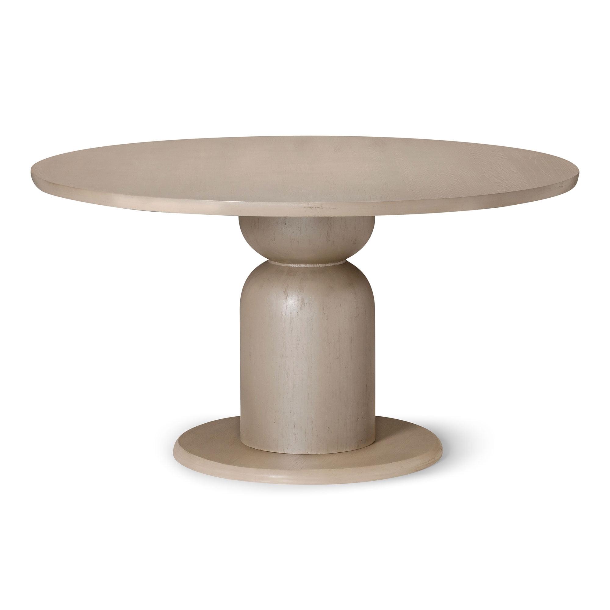 Mila Refined White Round Pedestal Dining Table