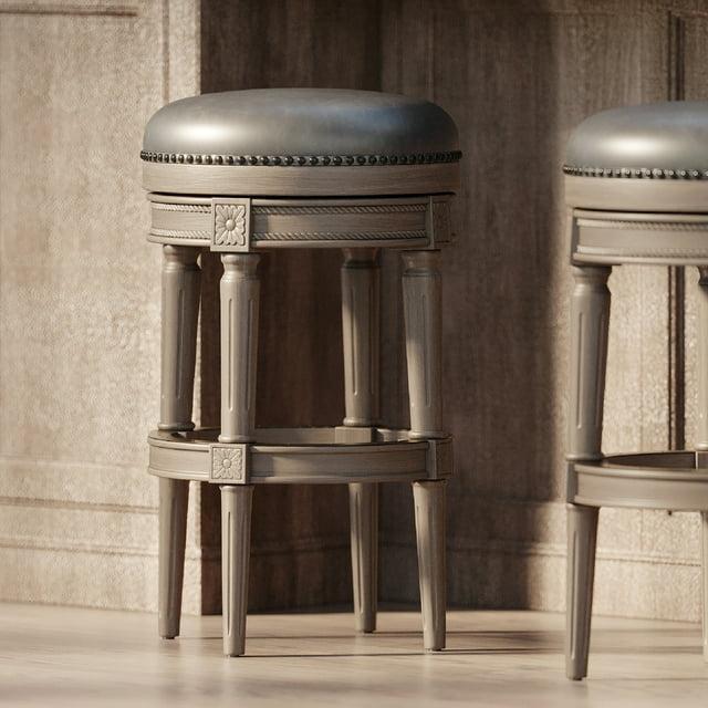 Maven Lane Maven Lane Pullman Backless Bar Stool with Vegan Leather Upholstery