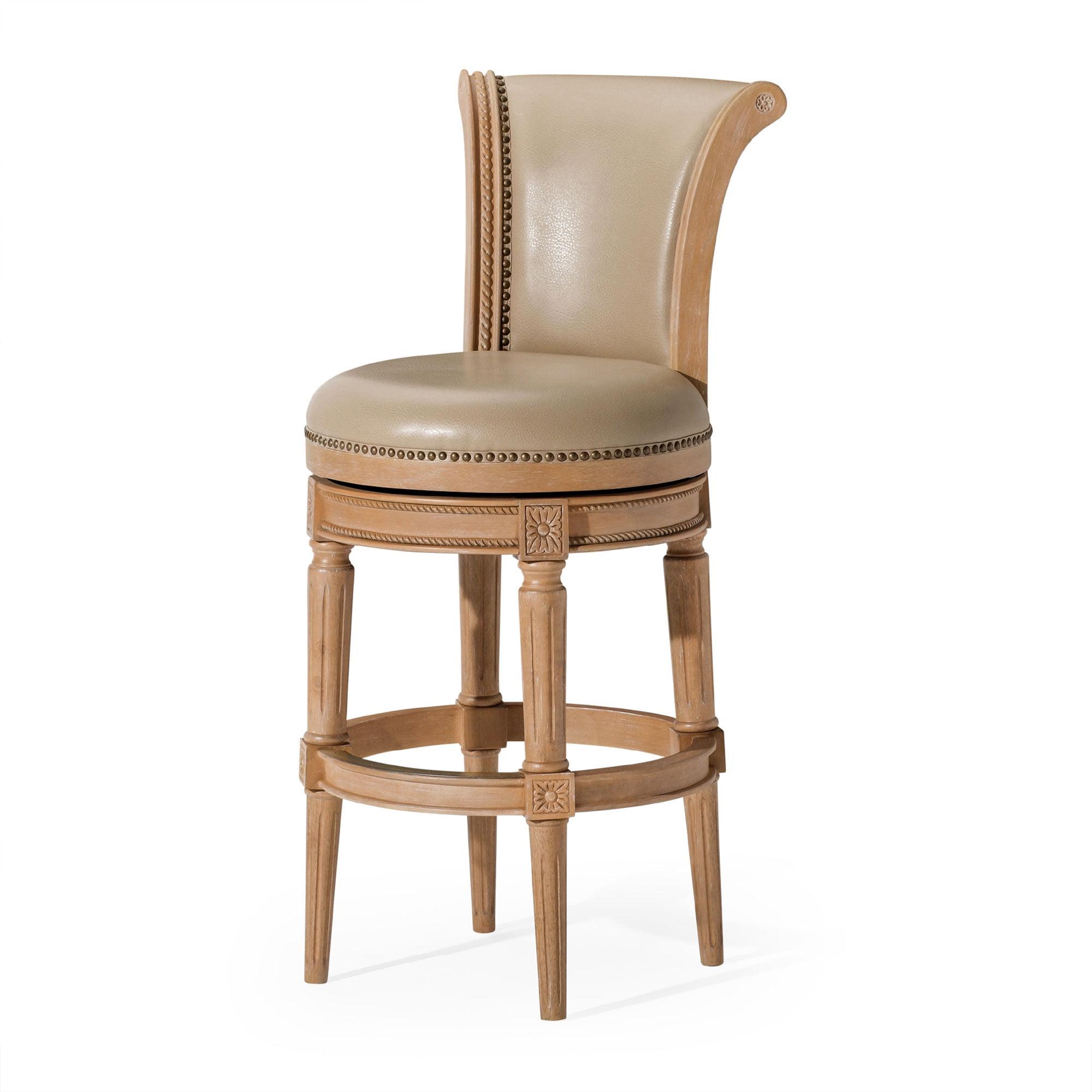 Maven Lane Pullman Bar Stool with Vegan Leather Upholstery