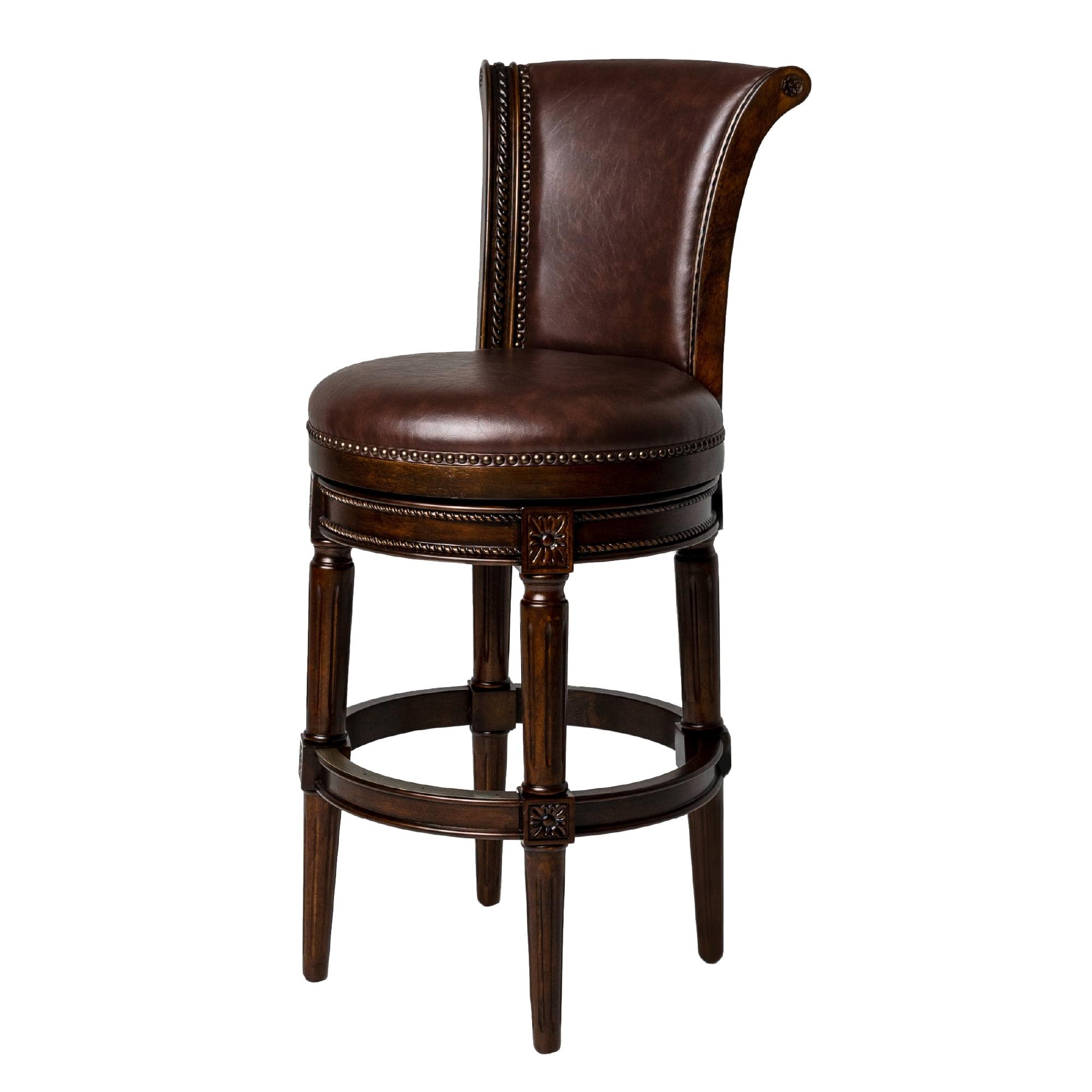 Maven Lane Pullman Bar Stool with Vegan Leather Upholstery