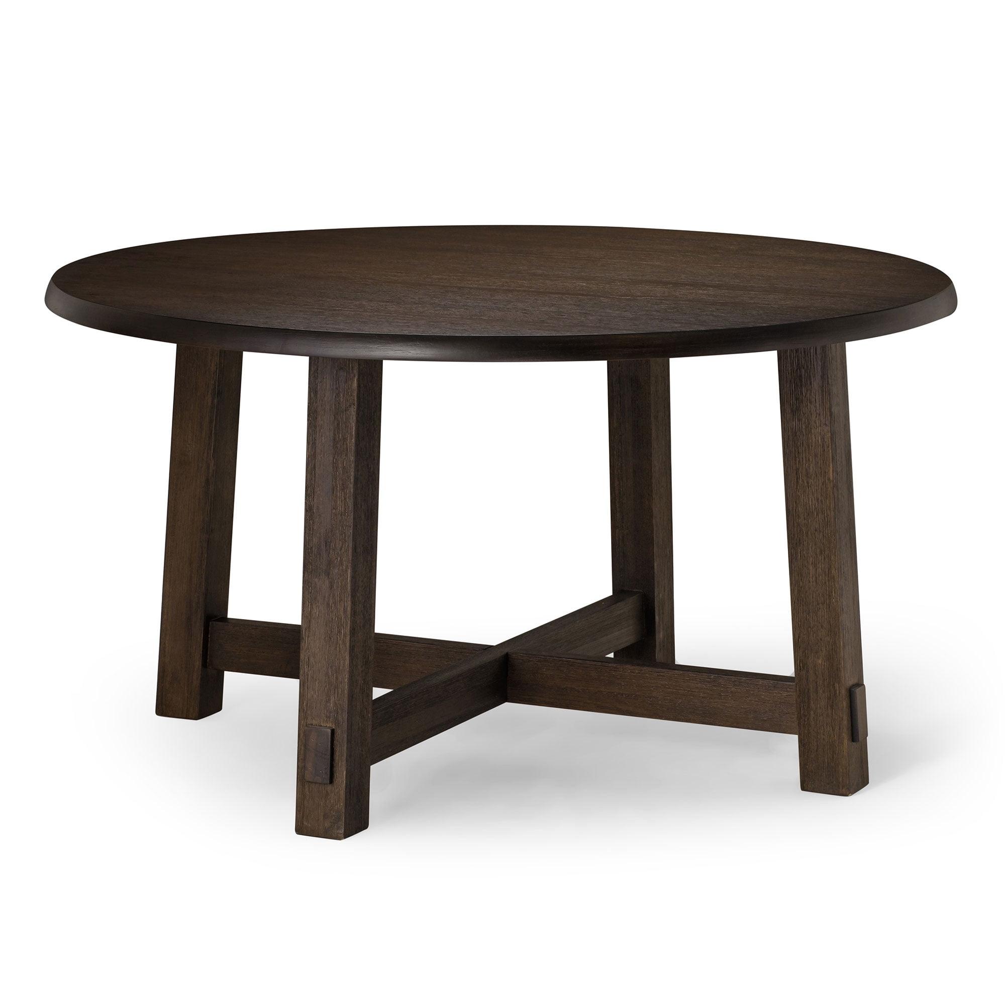 Sasha Round Weathered Brown Reclaimed Wood Dining Table