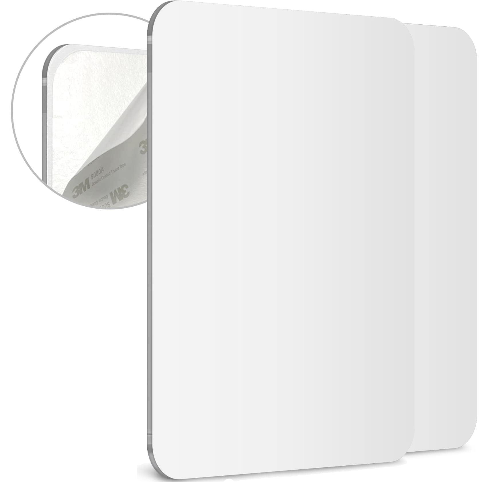 Mavoro Shaving Mirror for Shower - 3M Adhesive Shower Mirror. 7x9in Acrylic Mirror - Unbreakable Mirror with Less Fogging. Sleek Frameless Mirror. Peel and Stick Mirror, Glassless Safety Kids Mirror