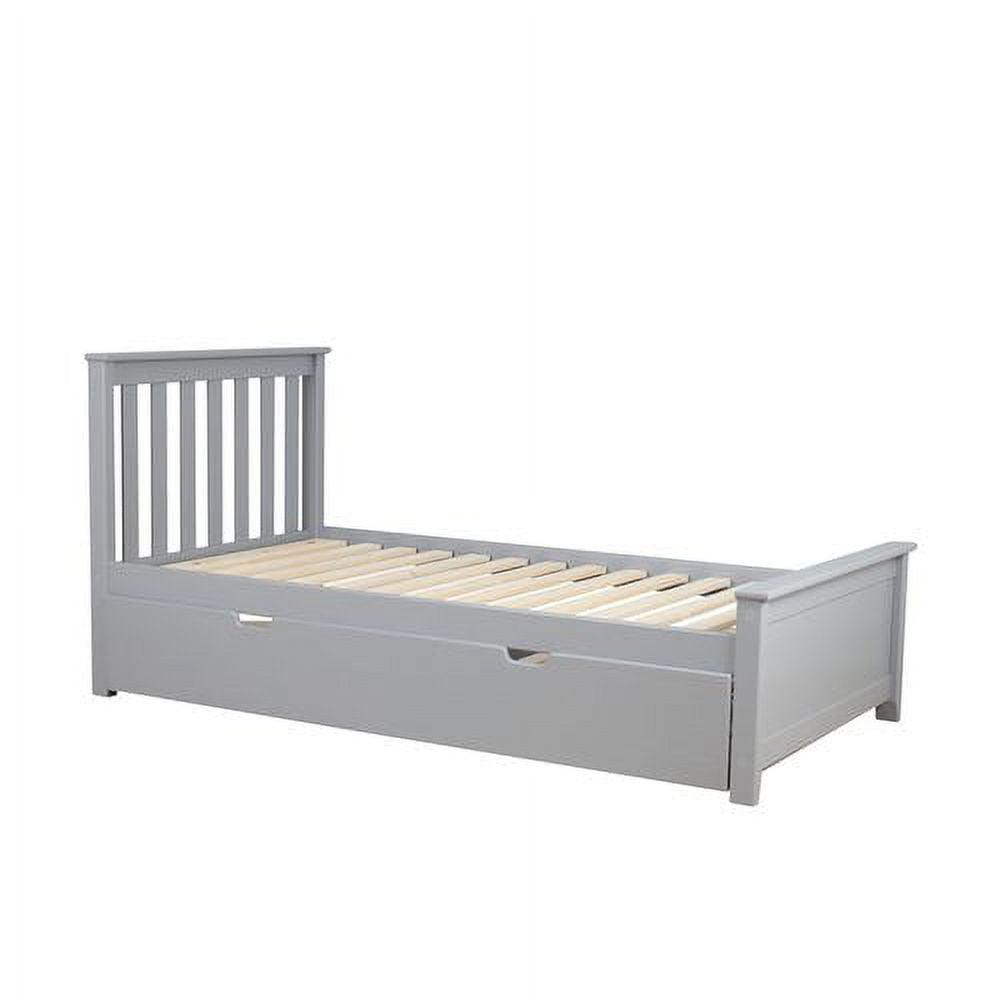 Max & Lily Espresso Twin Bed with Trundle and Wood Headboard