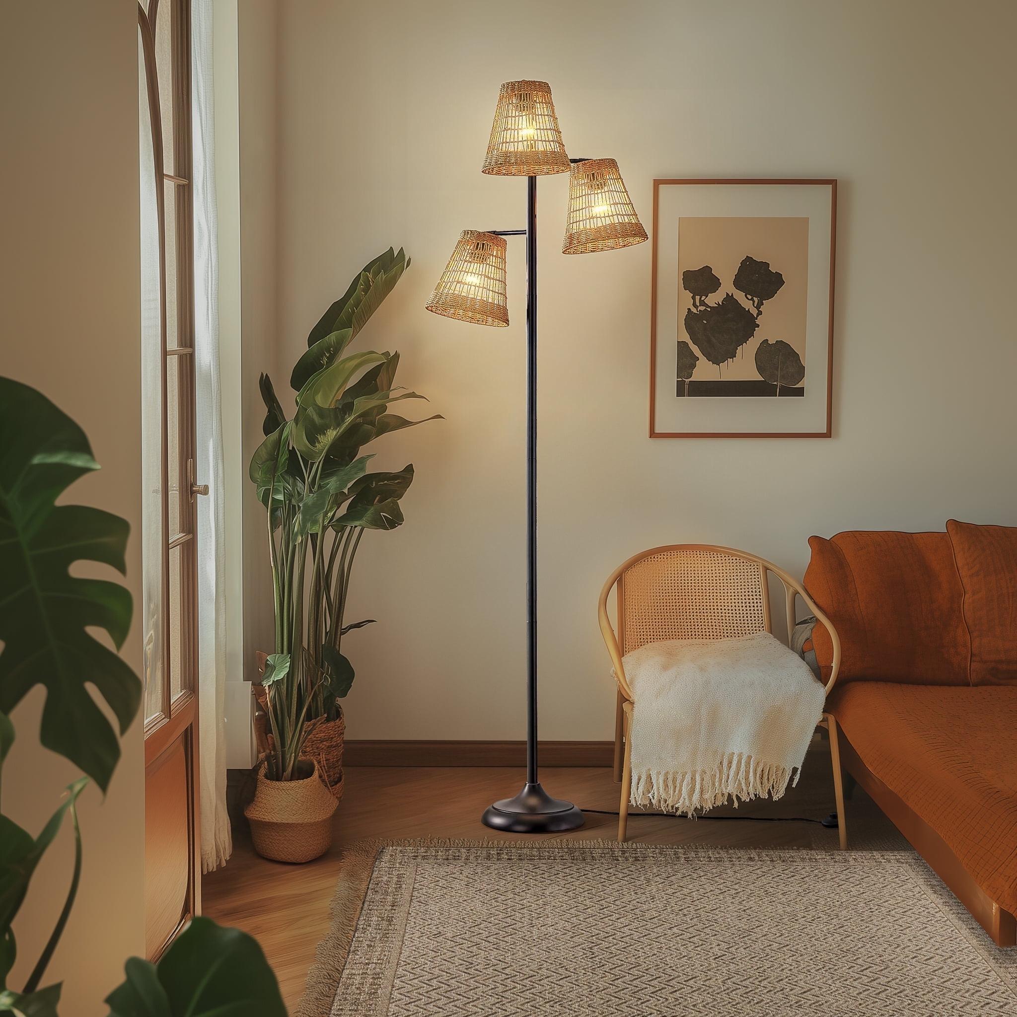 Winston Porter 72.25'' Traditional Rattan Tree Floor Lamp