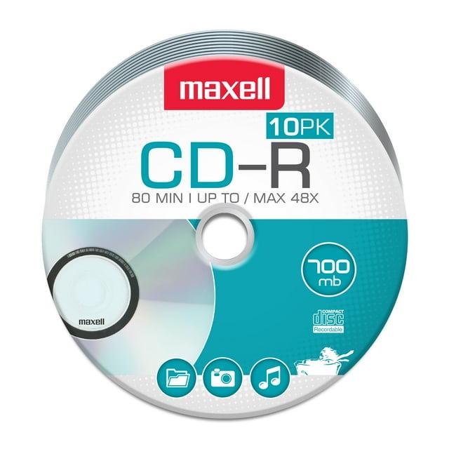 Maxell's 80 Min 700 MB 48X CD-R Recordable Disks Spindle, 10 Pack