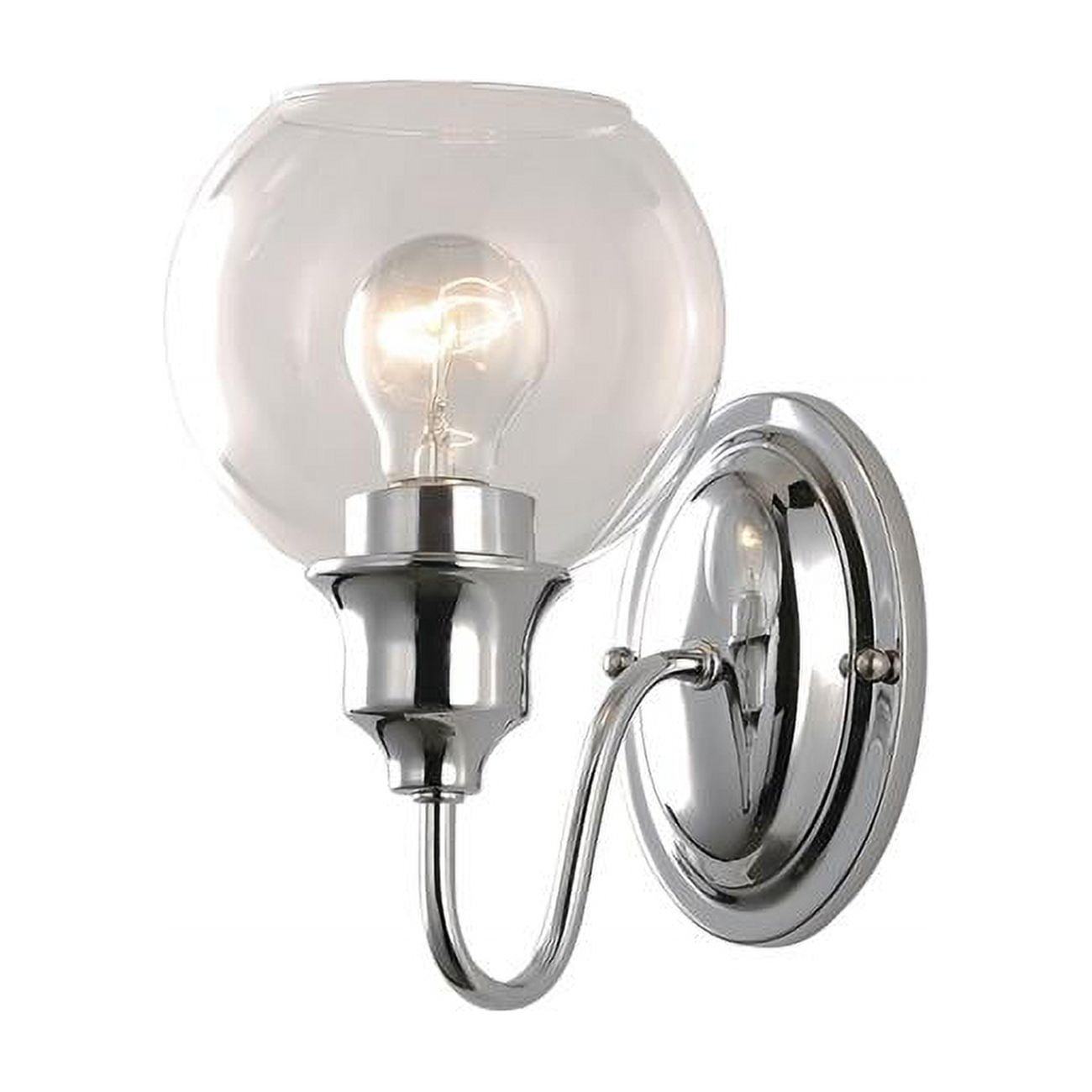 Polished Chrome Clear Glass Dimmable Wall Sconce